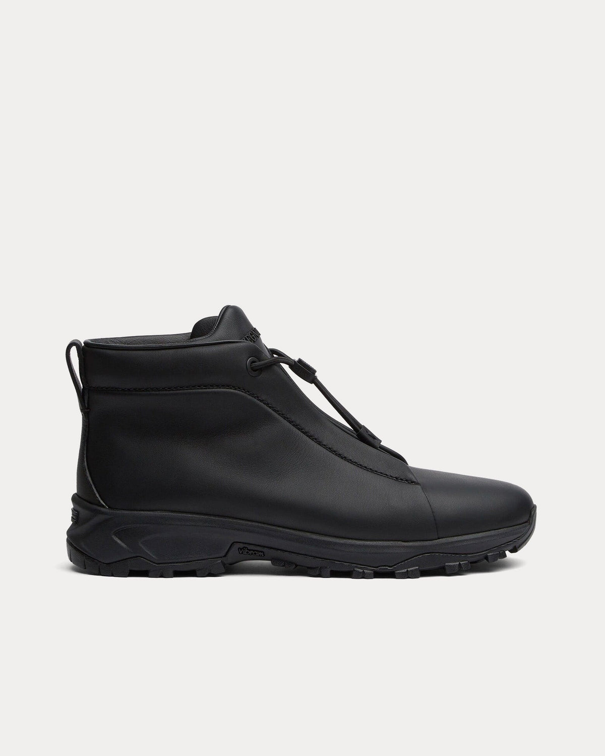 Triple Stitch Vetta Leather Black High Top Sneakers