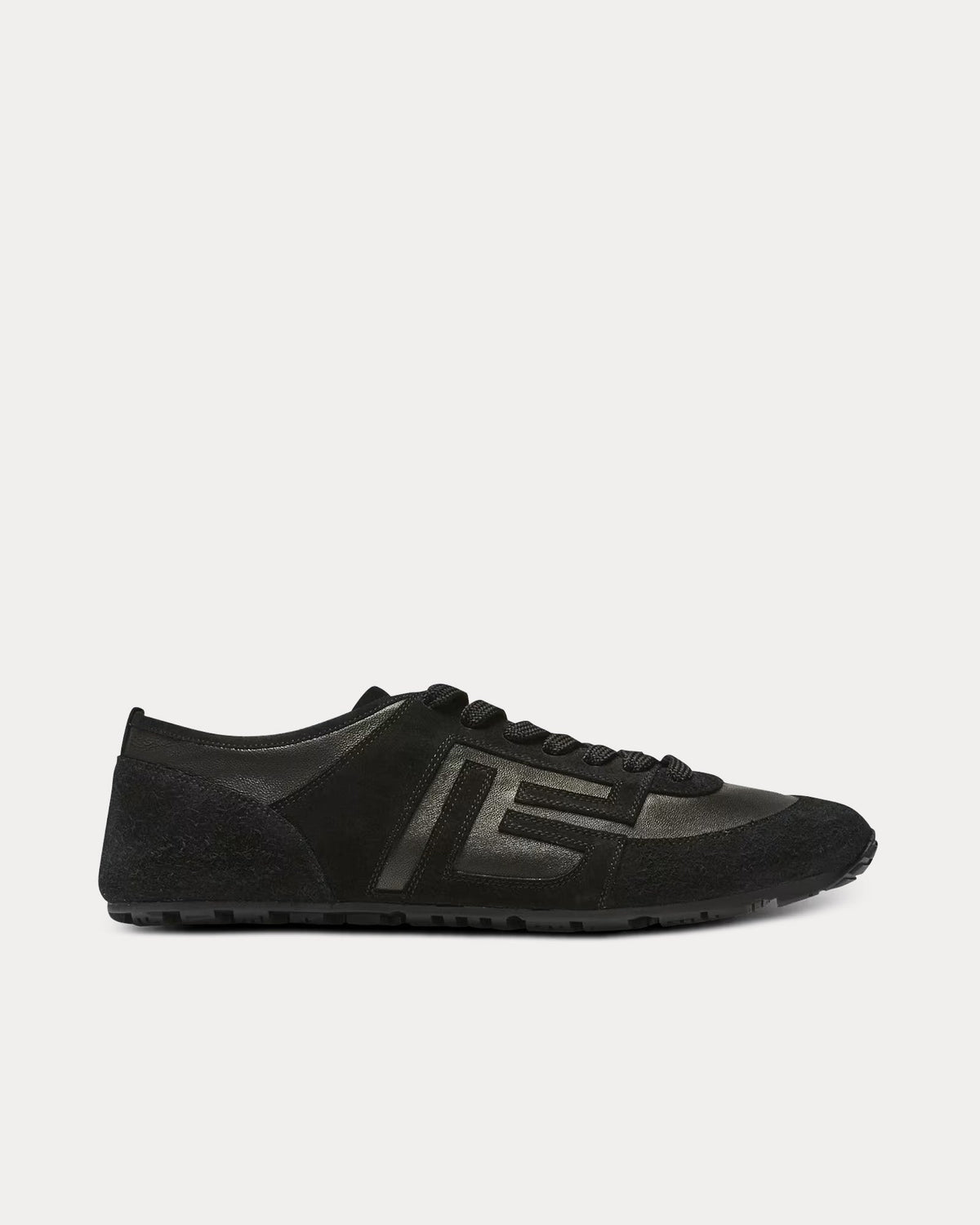 Racer 45 Lambskin & Suede Black Low Top Sneakers