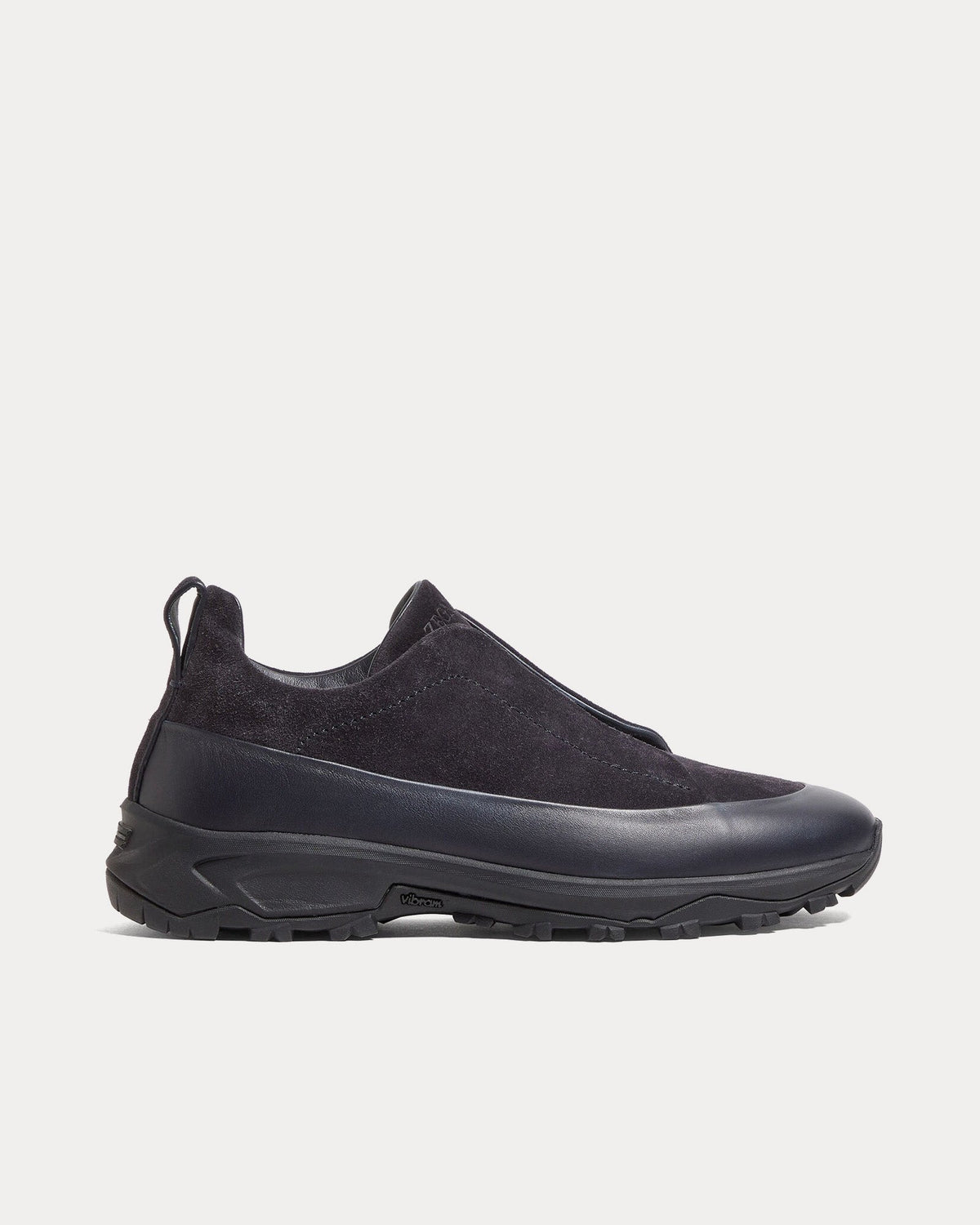 Triple Stitch Monte Suede Navy Slip On Sneakers