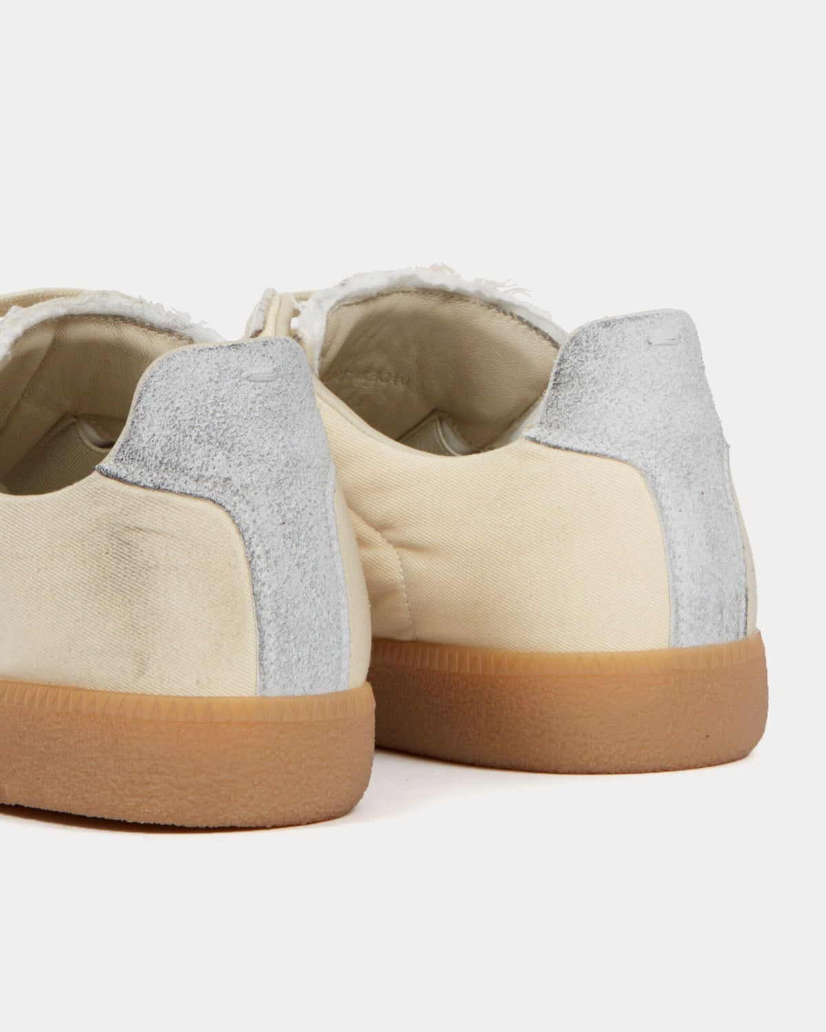 Replica Cotton Drill & Suede Ecru / Black Low Top Sneakers