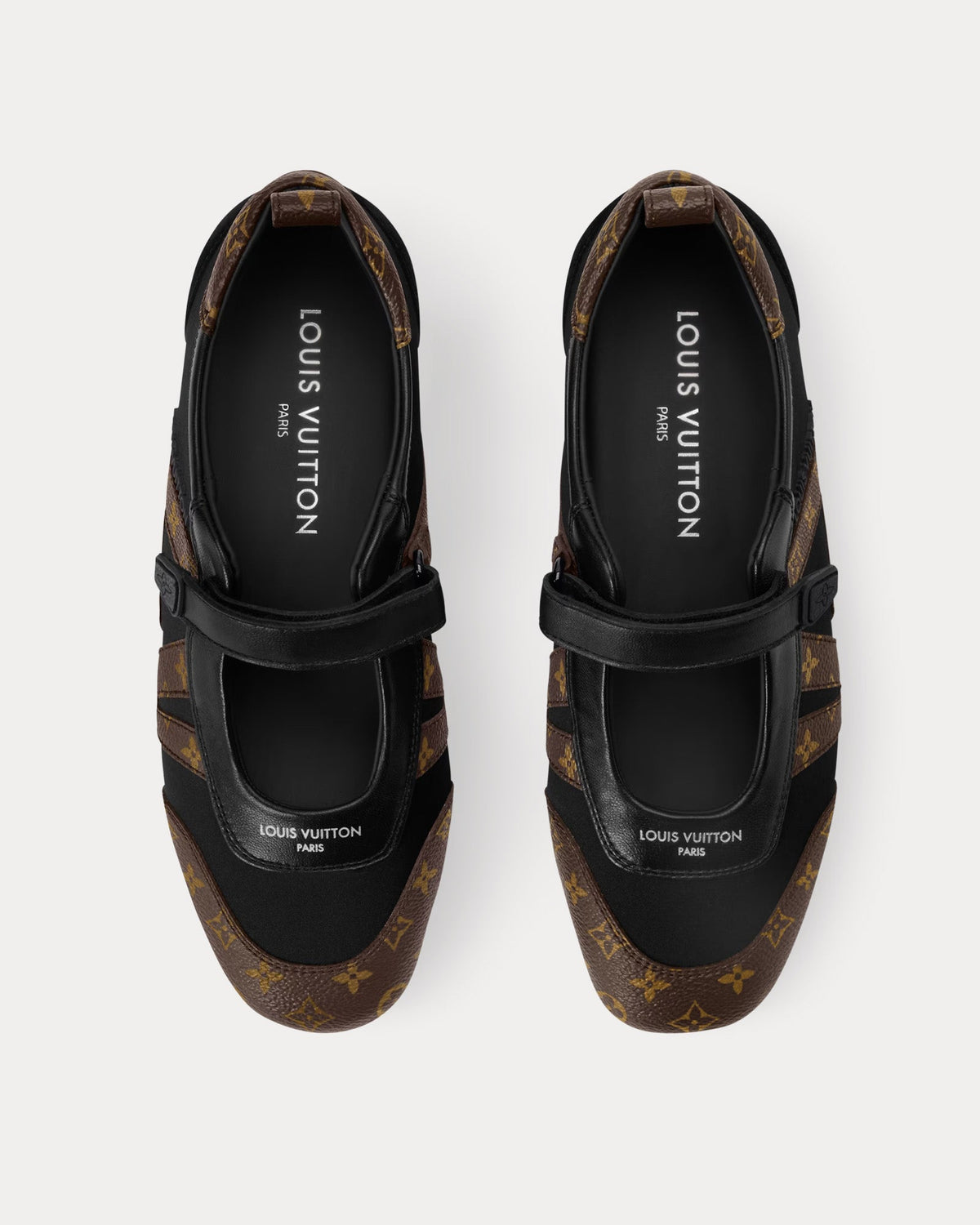 LV Sneakerina Mary Janes Black / Brown Slip On Sneakers