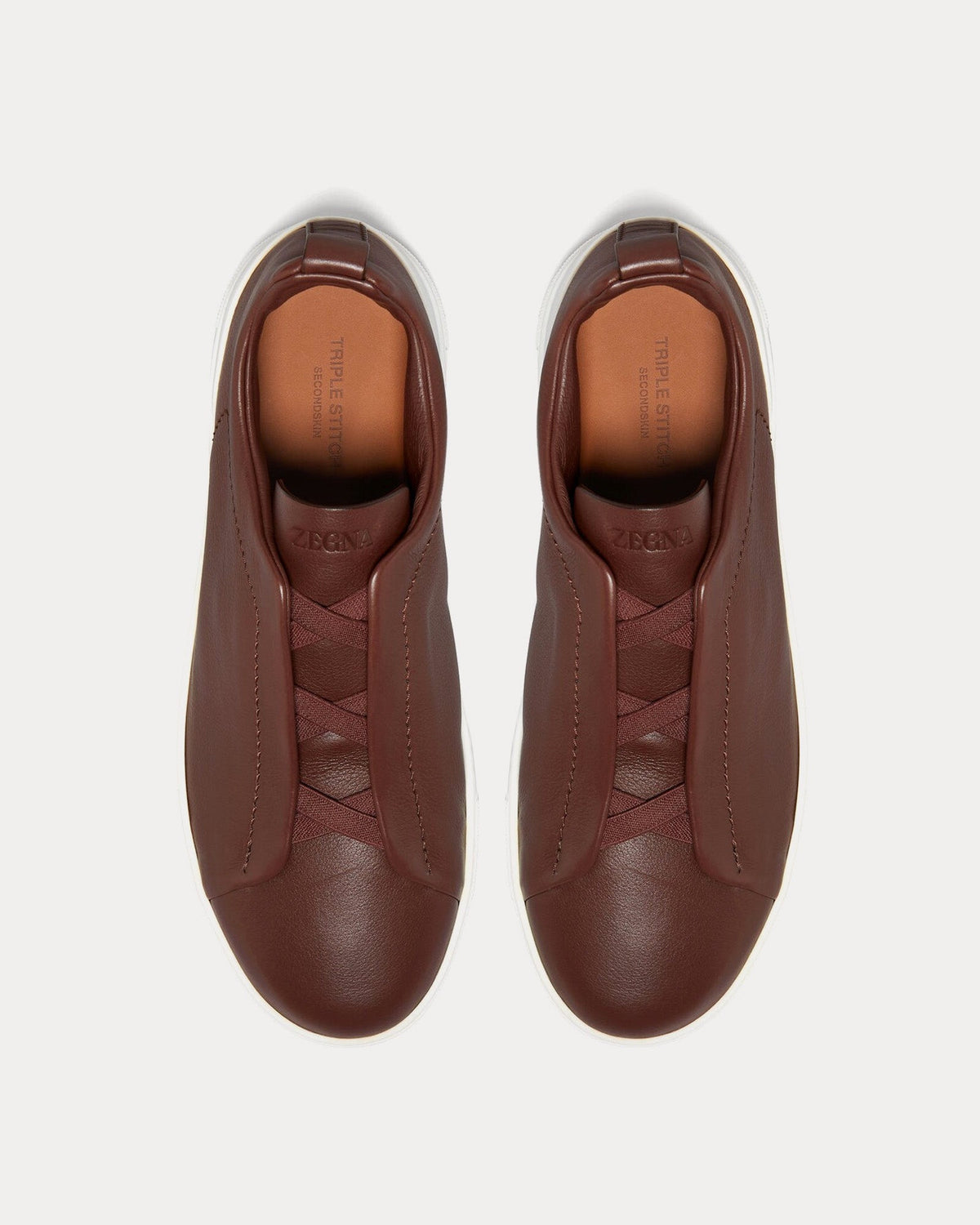 Triple Stitch Secondskin Brown Slip On Sneakers