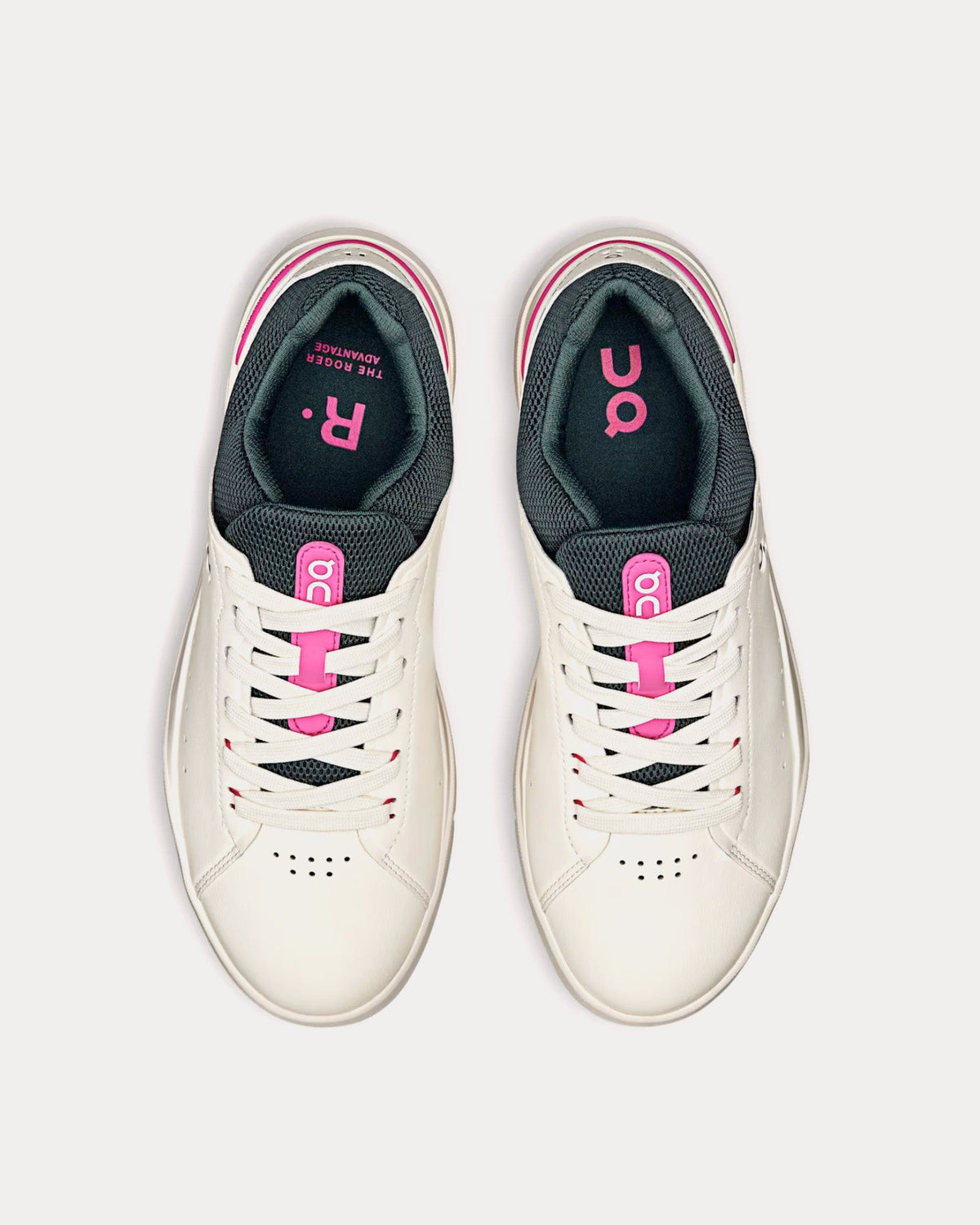 The Roger Advantage Ivory / Pink Low Top Sneakers