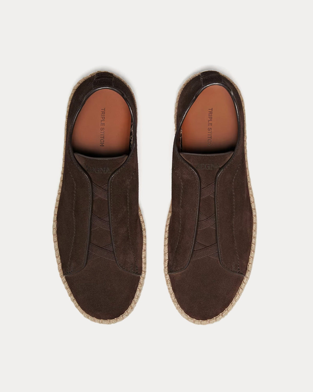 Triple Stitch Suede Dark Brown Espadrilles