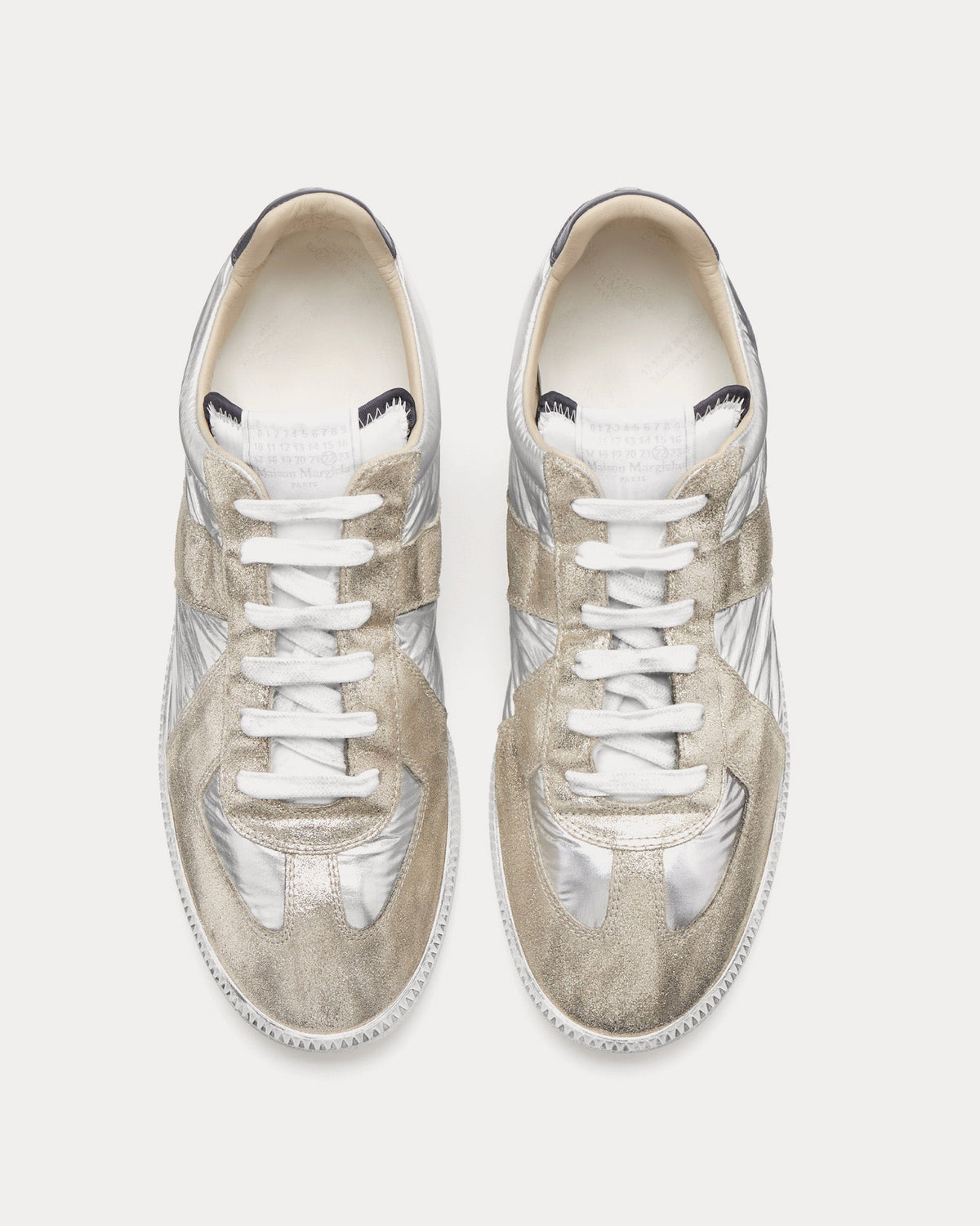 Replica Iridescent Silver Low Top Sneakers
