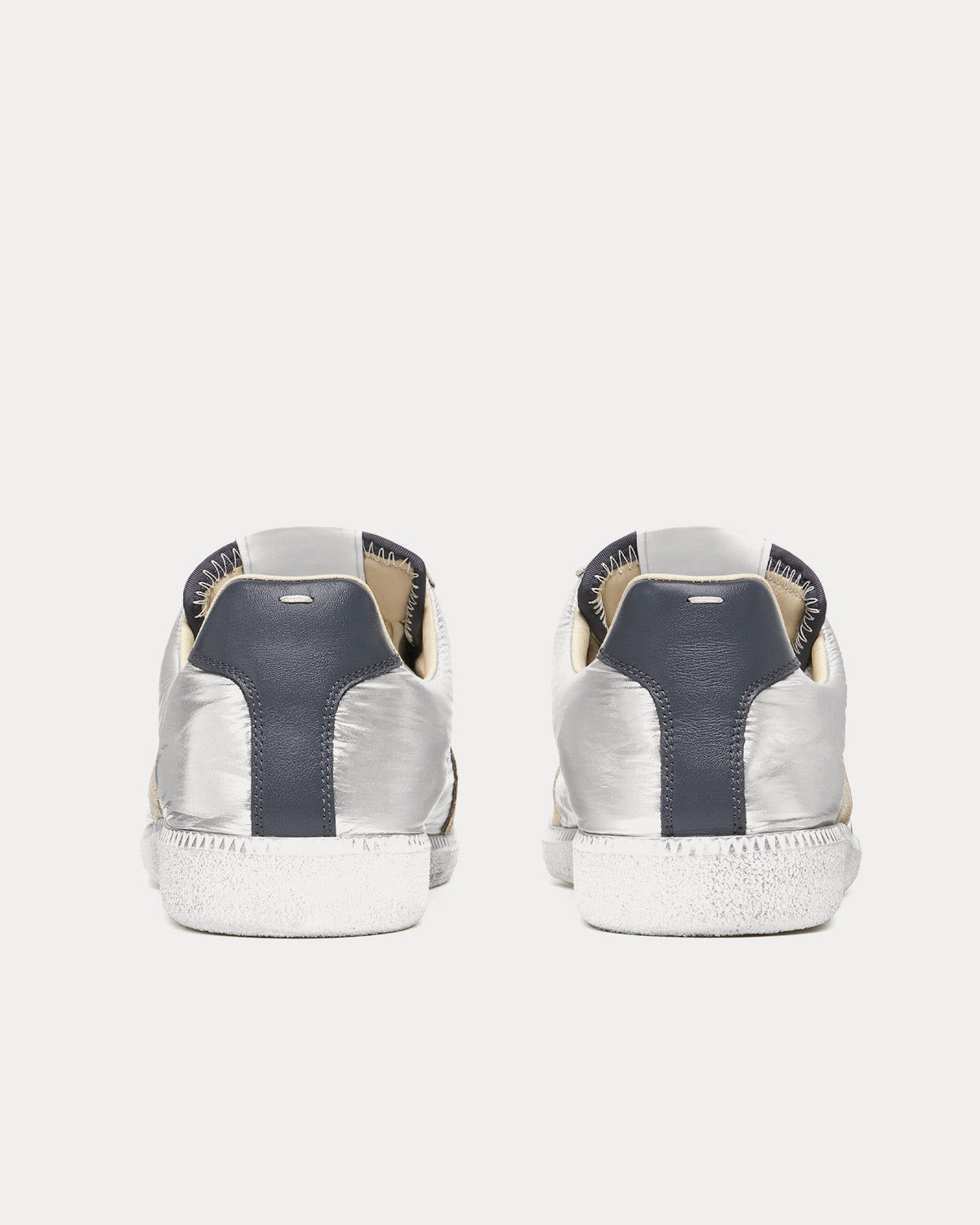 Replica Iridescent Silver Low Top Sneakers