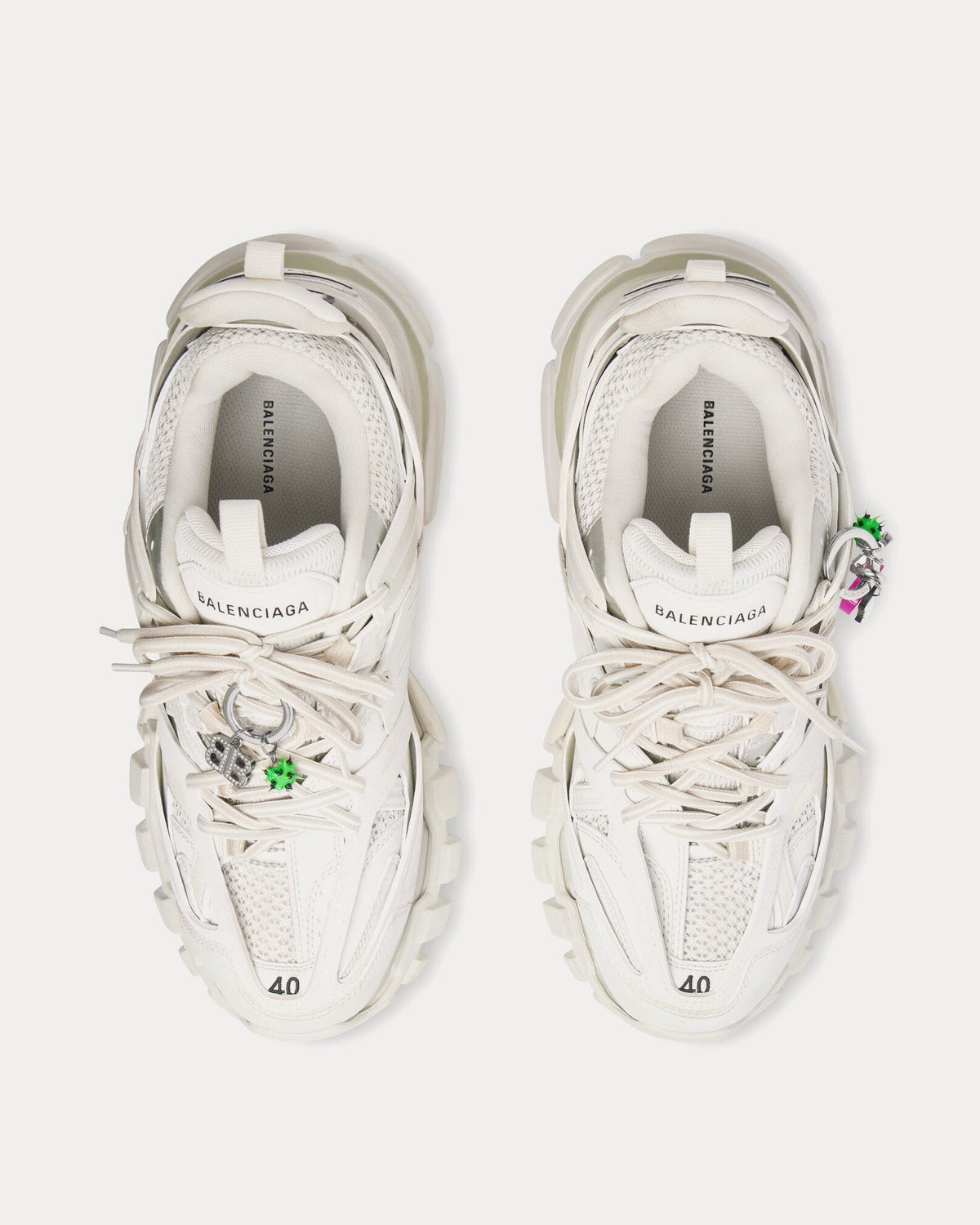 Track with Charms White Low Top Sneakers