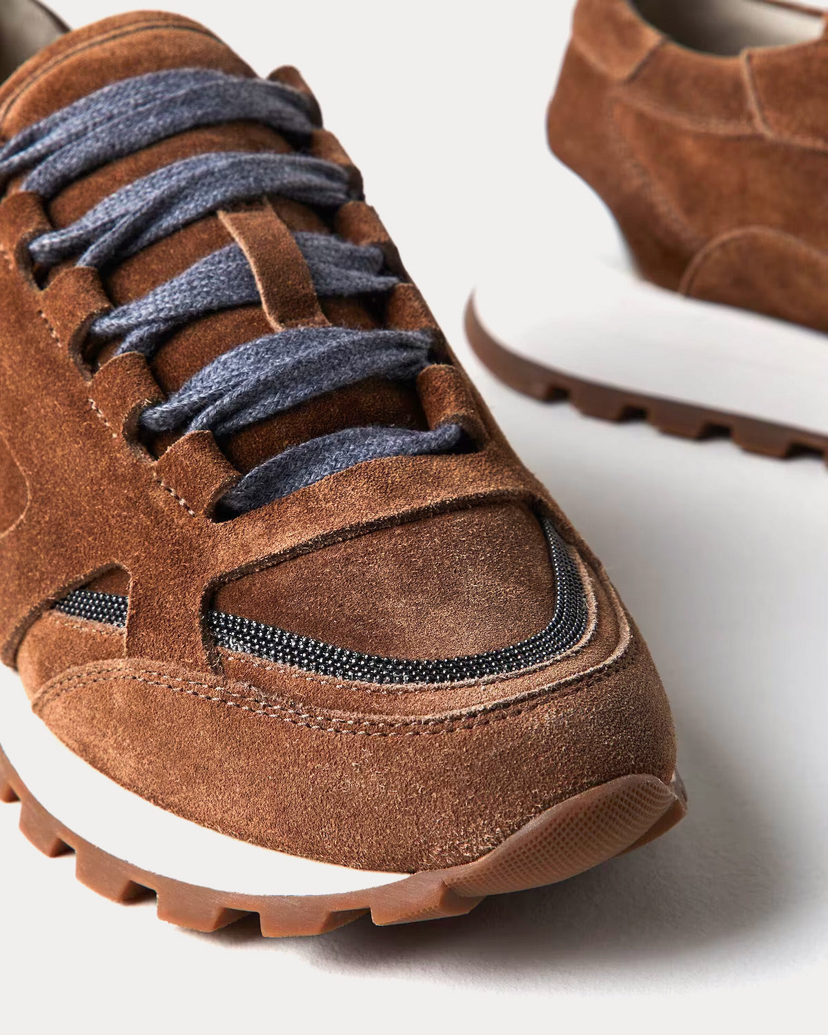 Suede runners with Monili Copper Low Top Sneakers