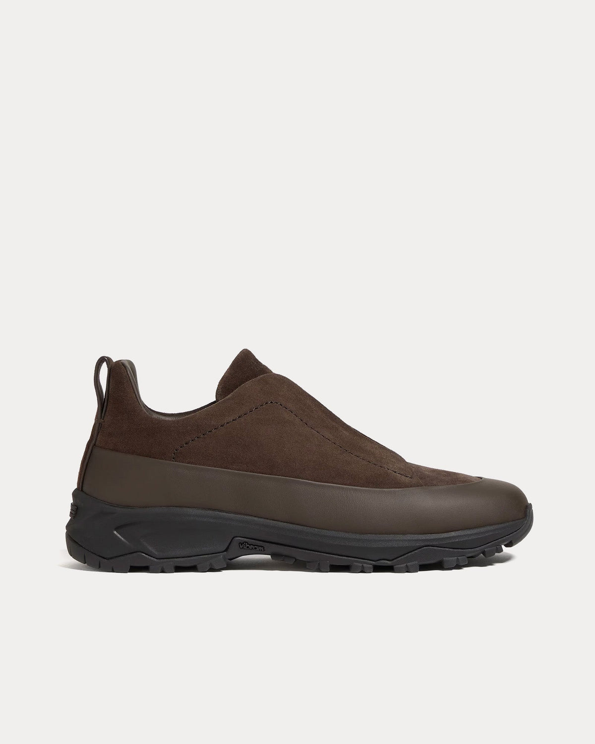 Triple Stitch Monte Suede Brown Slip On Sneakers