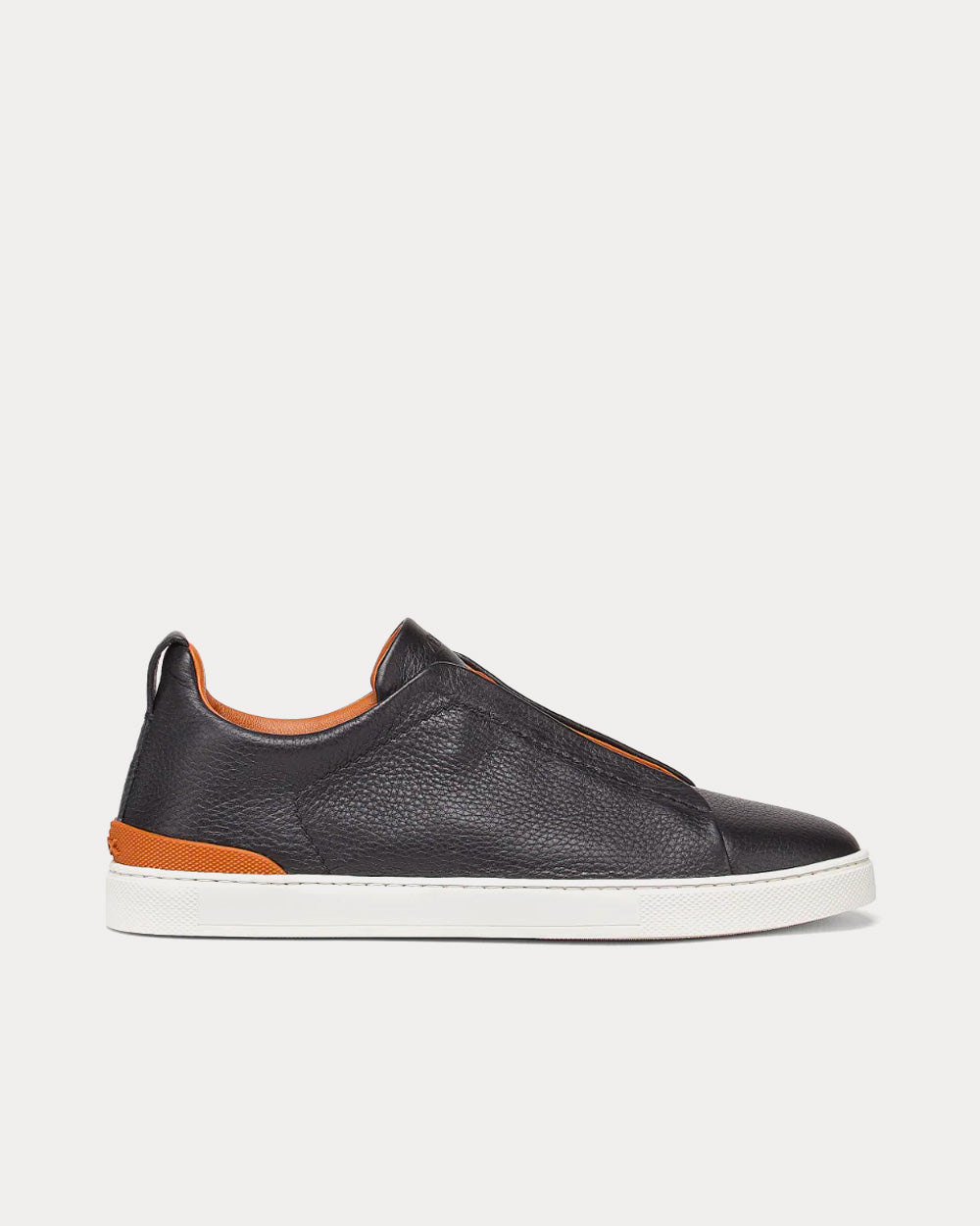 Triple Stitch Deerskin Black Low Top Sneakers