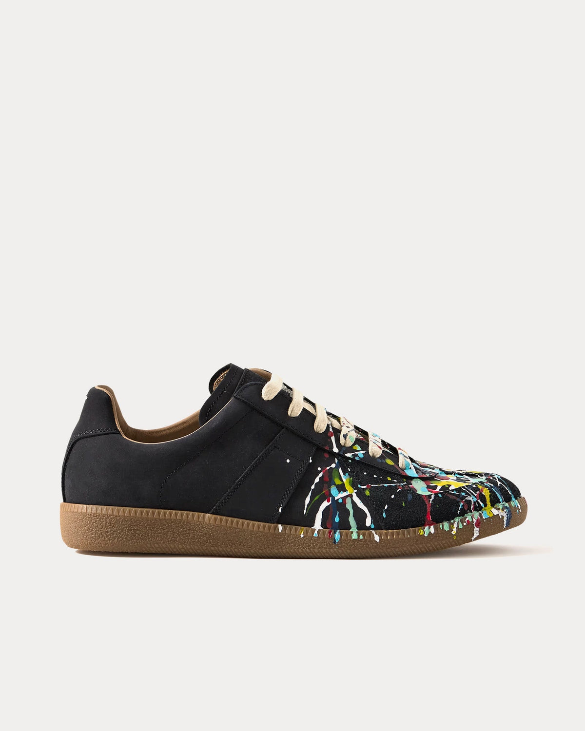 Replica Paint Black Low Top Sneakers