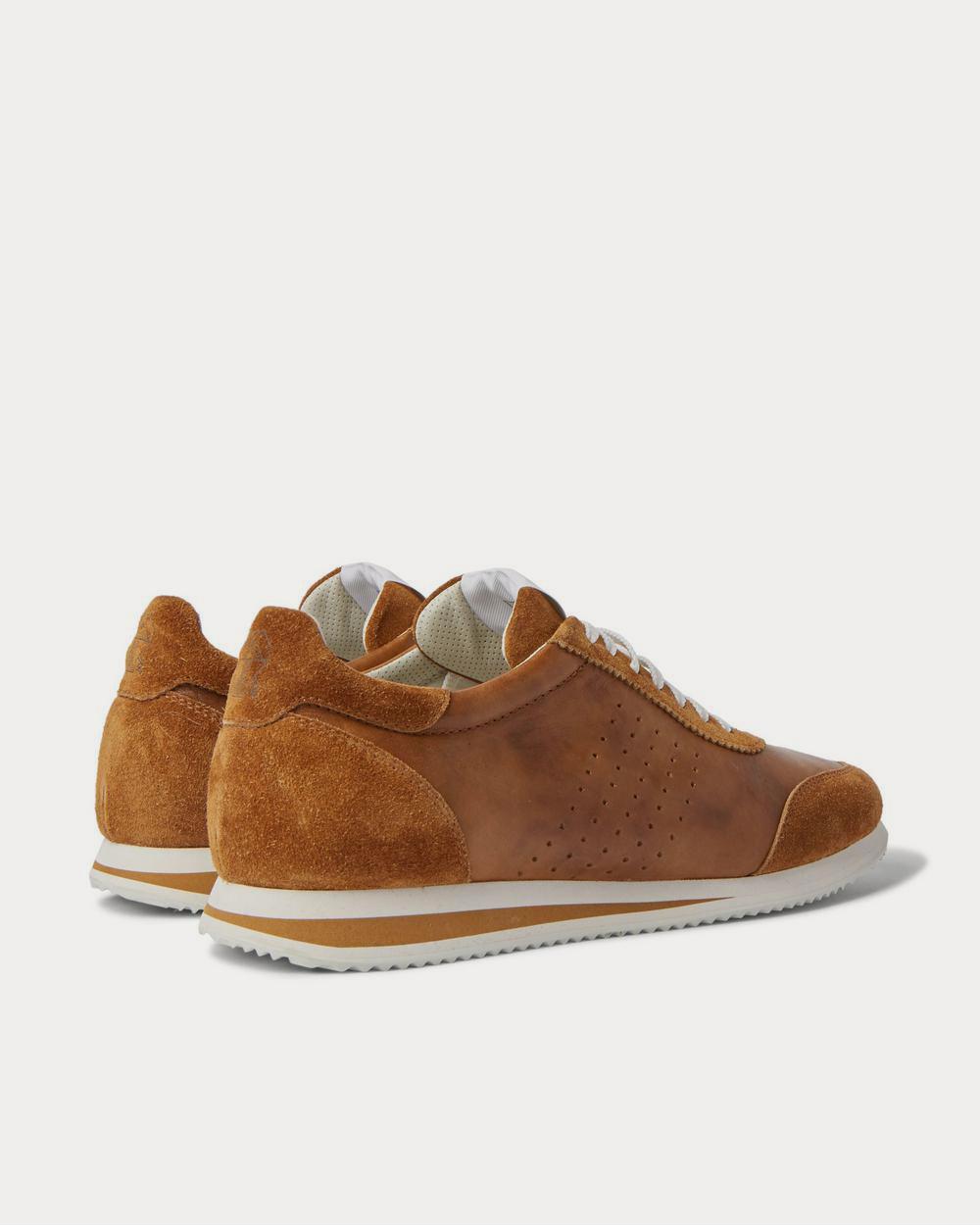 Leather and Suede Brown low top sneakers