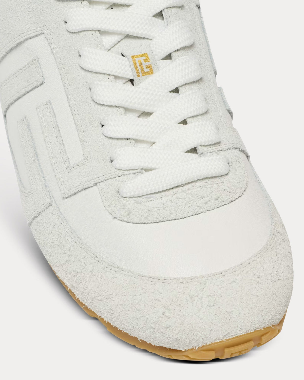 Racer 45 Lambskin & Suede White Low Top Sneakers