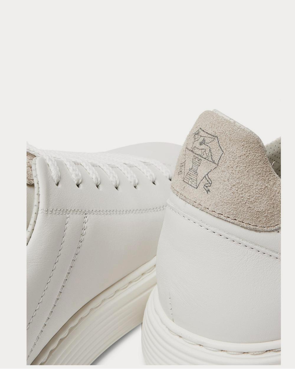Suede-Trimmed Leather White low top sneakers