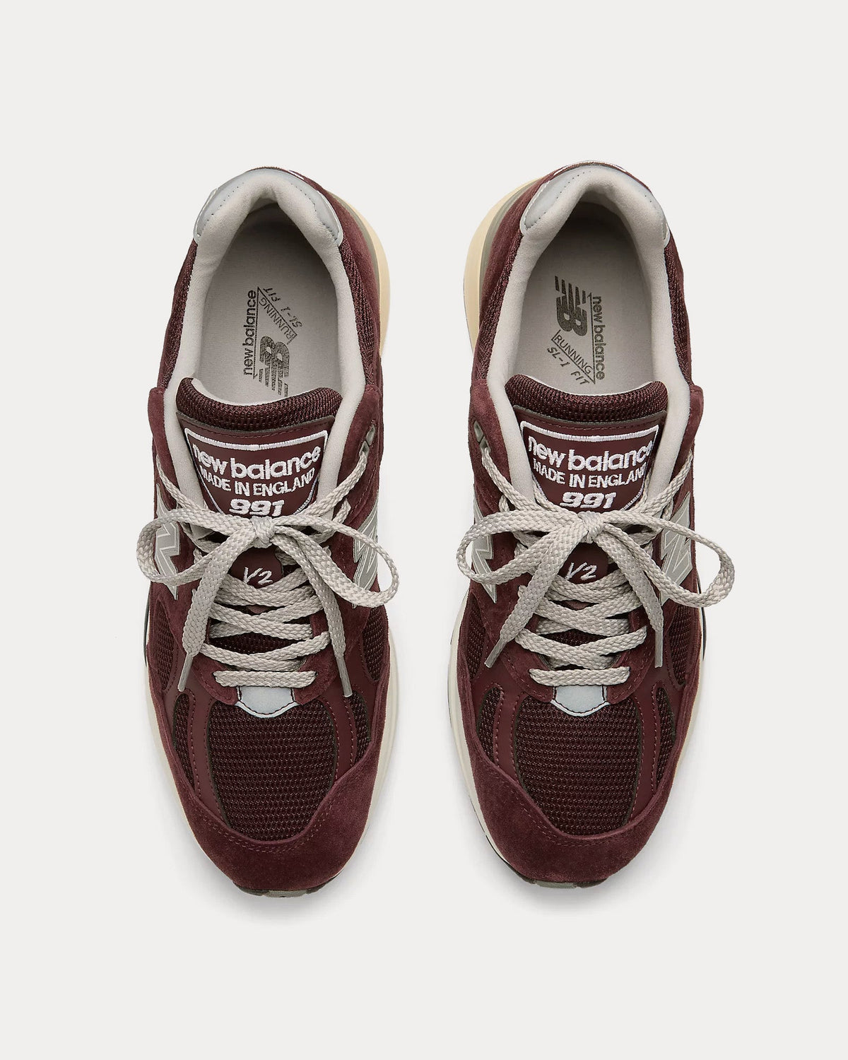 MADE in UK 991v2 Catawba Grape / Silver / Naval Academy Low Top Sneakers