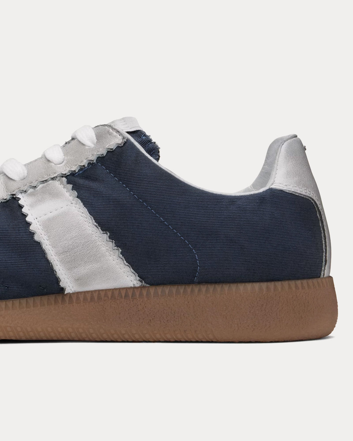 Replica Cotton Drill & Suede Dark Indigo / White Low Top Sneakers