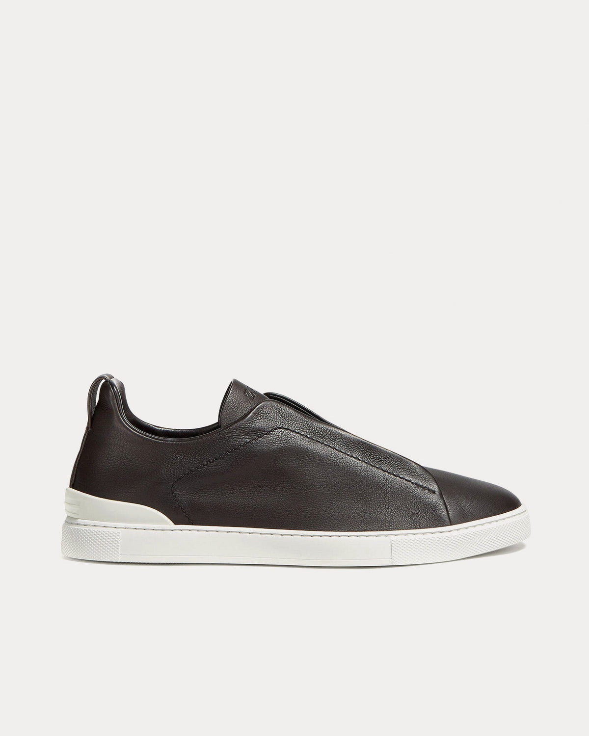 Triple Stitch Secondskin Dark Brown Slip On Sneakers