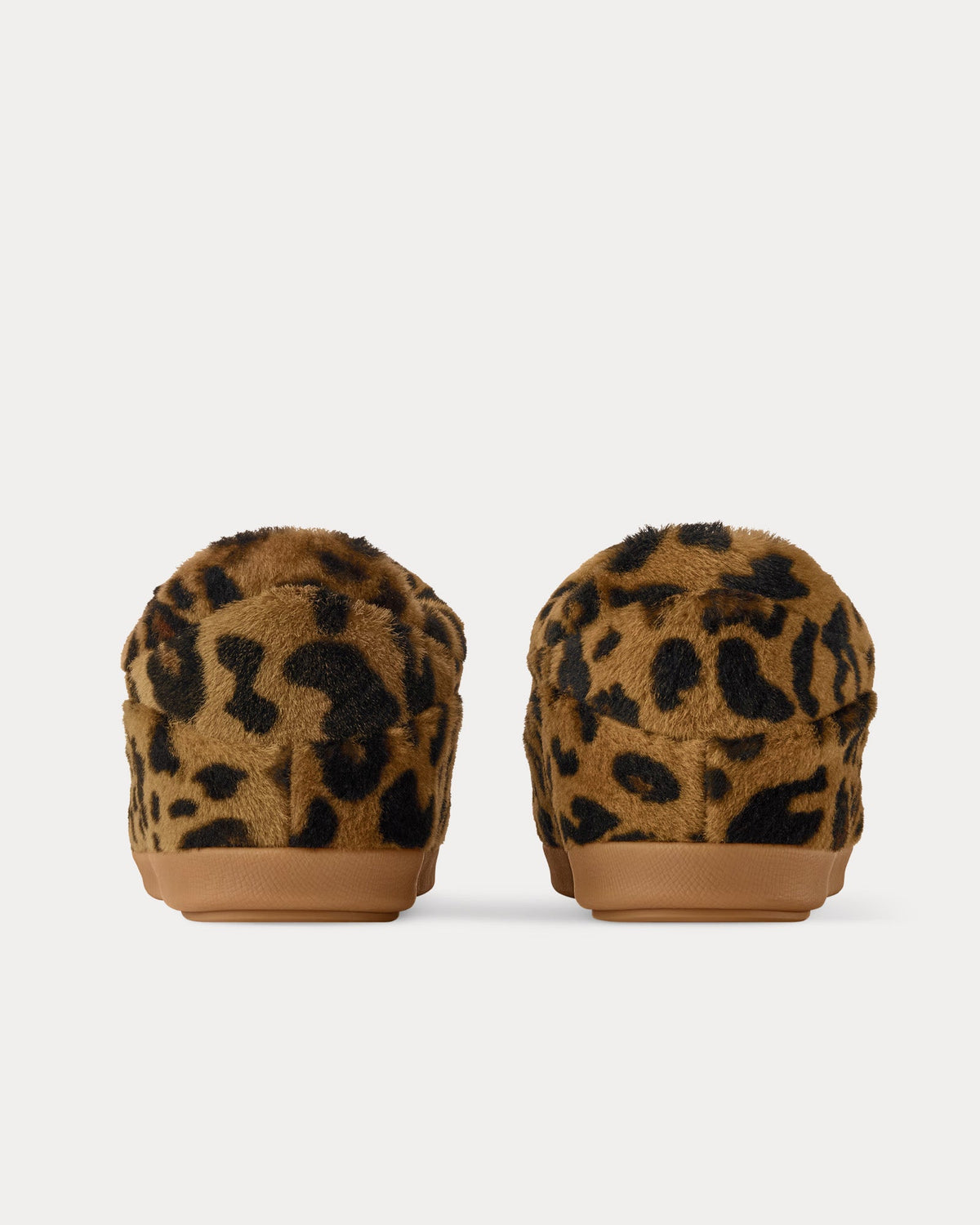 LV Yeti Leopard Printed Fur Beige Slip Ons
