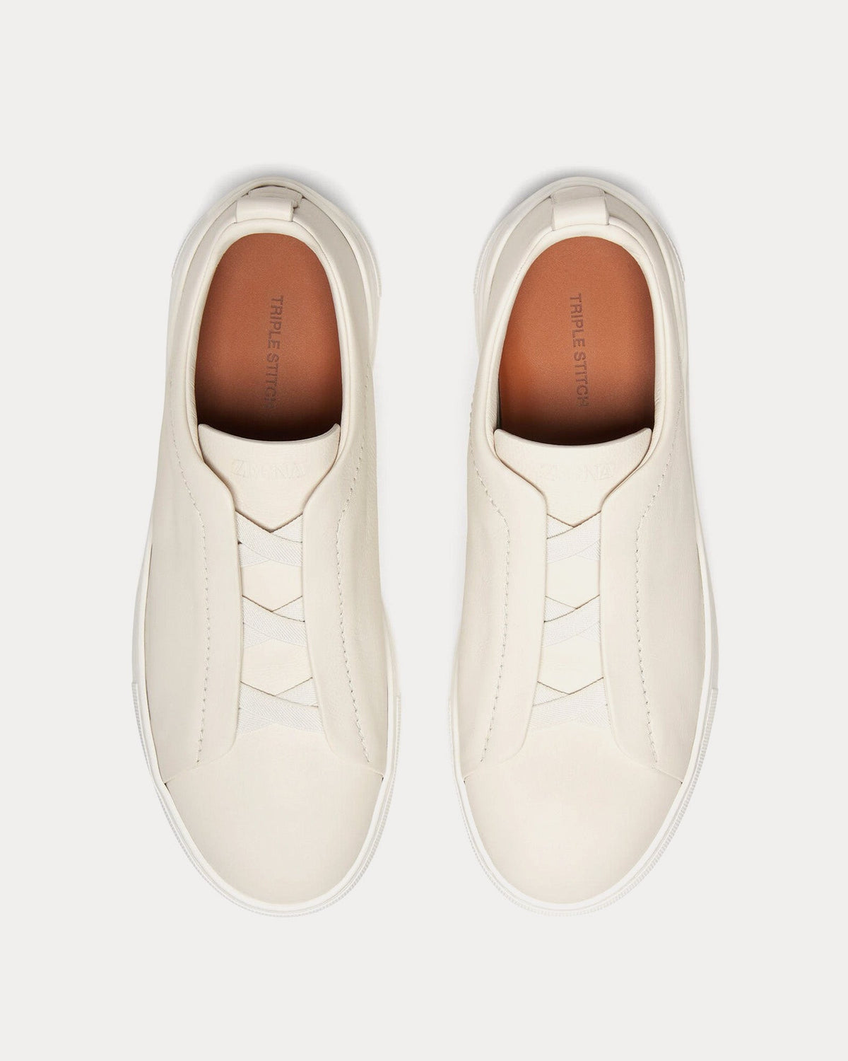 Triple Stitch Secondskin White Slip On Sneakers
