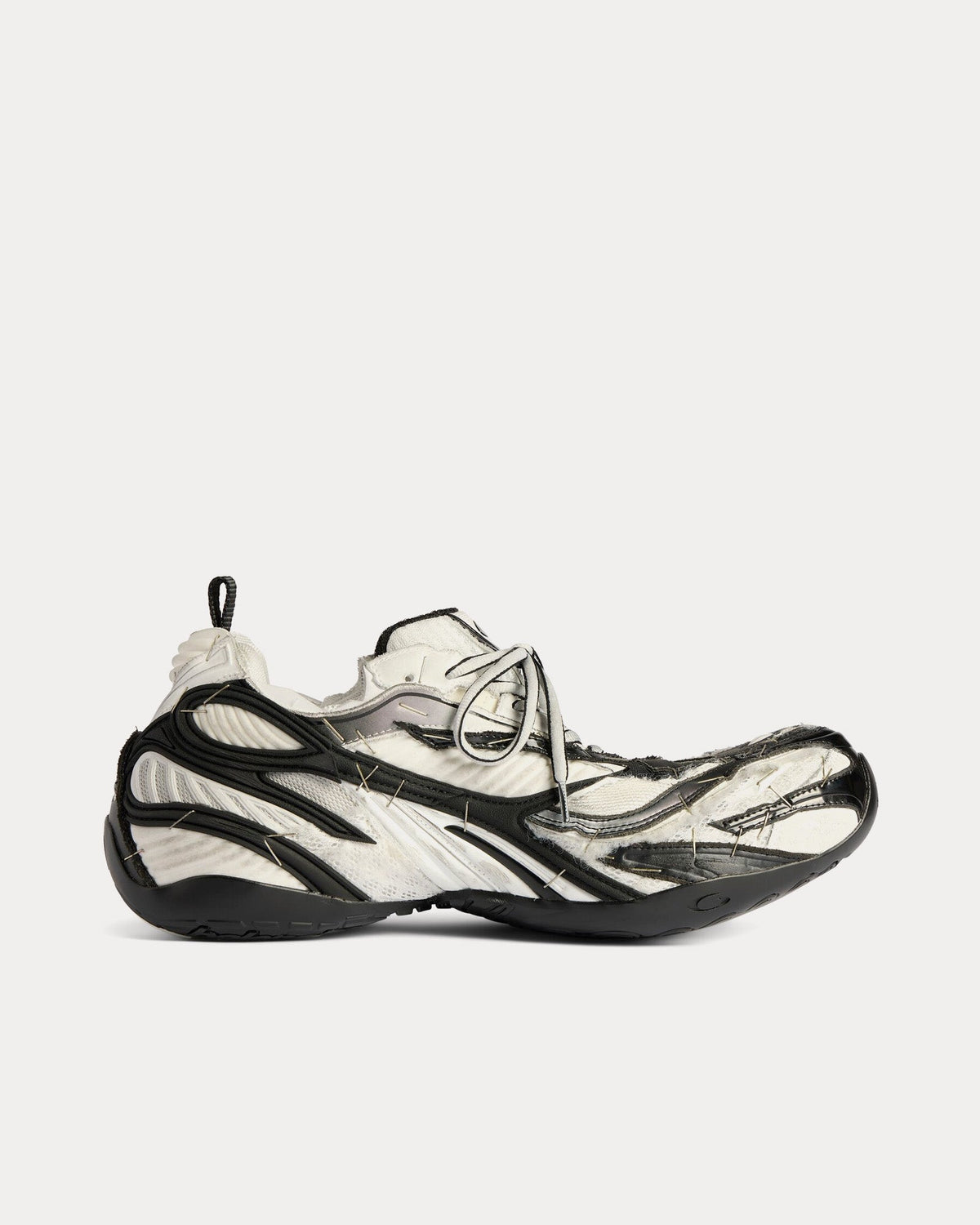 Soleless Black / White / Silver Low Top Sneakers