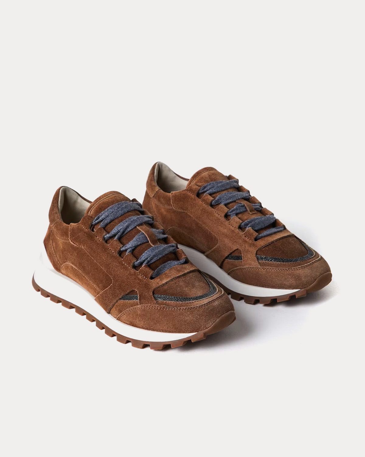 Suede runners with Monili Copper Low Top Sneakers