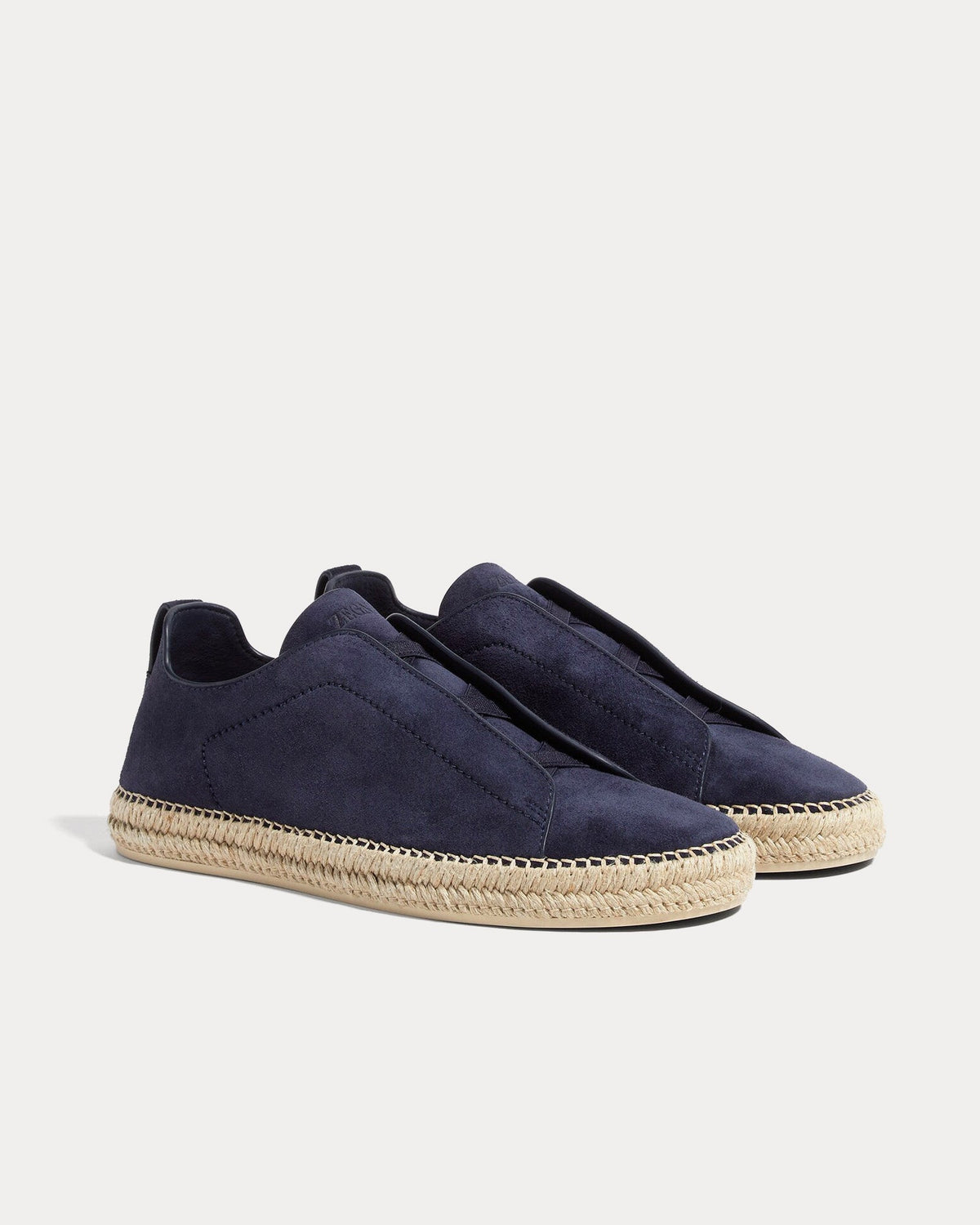 Triple Stitch Suede Dark Blue Espadrilles