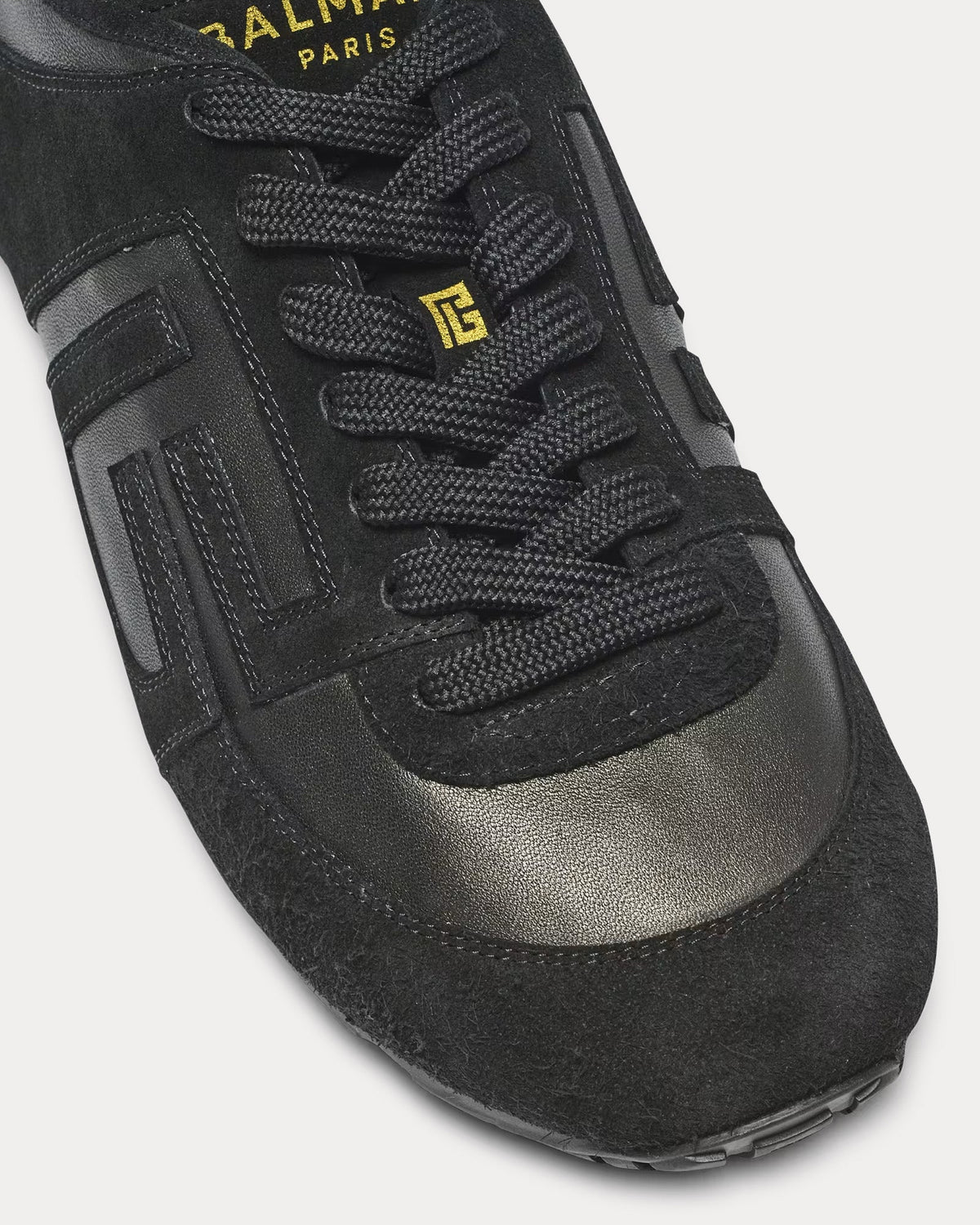 Racer 45 Lambskin & Suede Black Low Top Sneakers