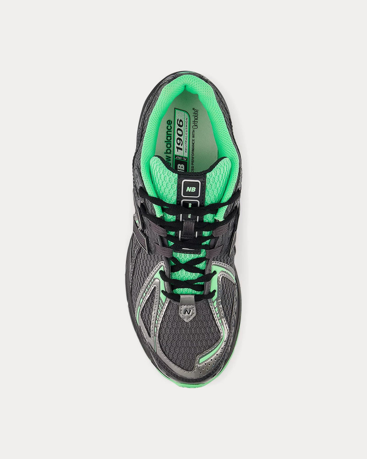 1906r Dark Silver Metallic / Lime Leaf / Castlerock Low Top Sneakers