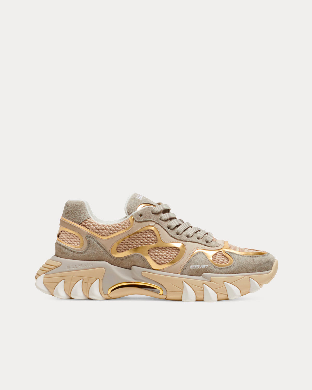 B-East Leather, Suede & Mesh Gold Low Top Sneakers