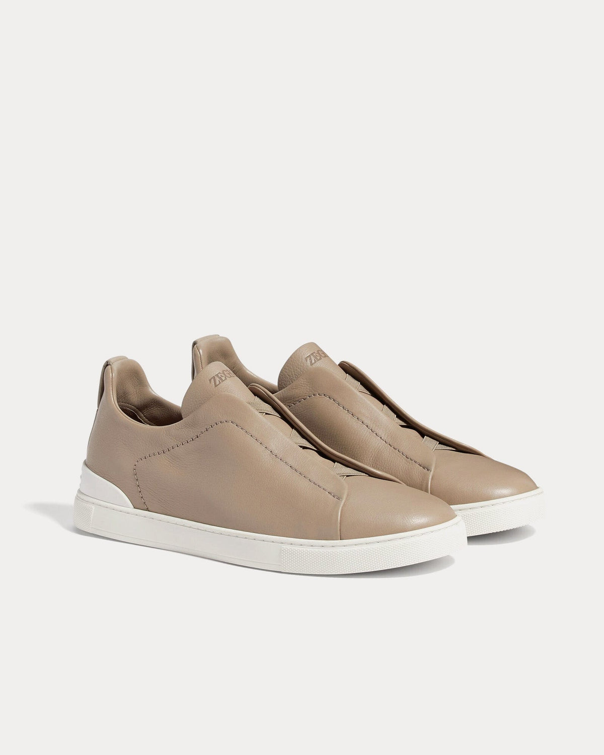 Triple Stitch Secondskin Light Taupe Slip On Sneakers