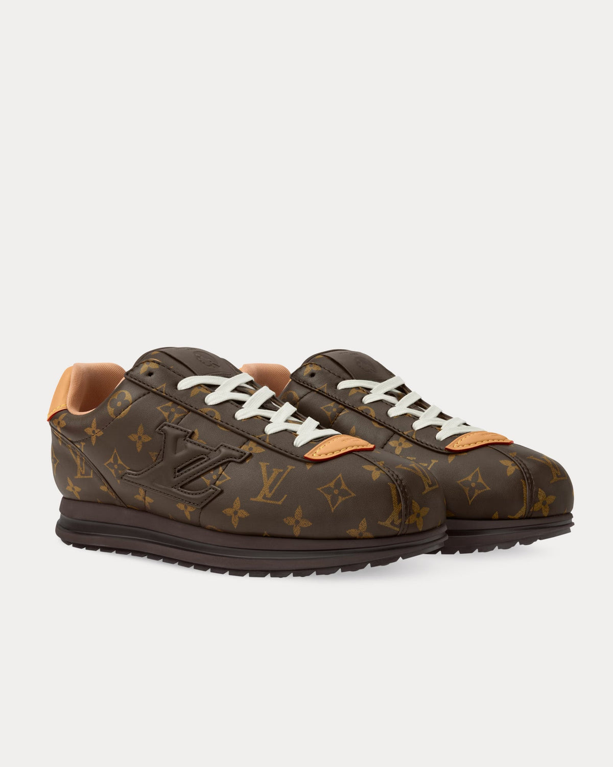 LV Buttersoft Monogram-Printed Brown Low Top Sneakers