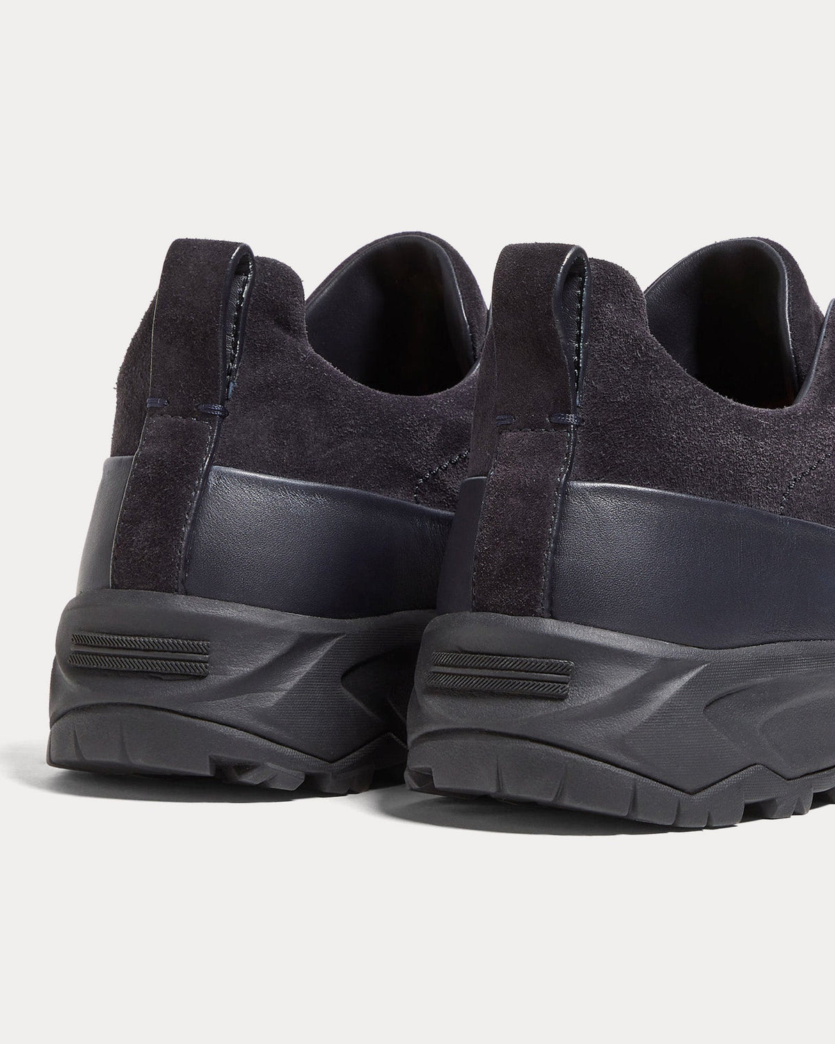 Triple Stitch Monte Suede Navy Slip On Sneakers