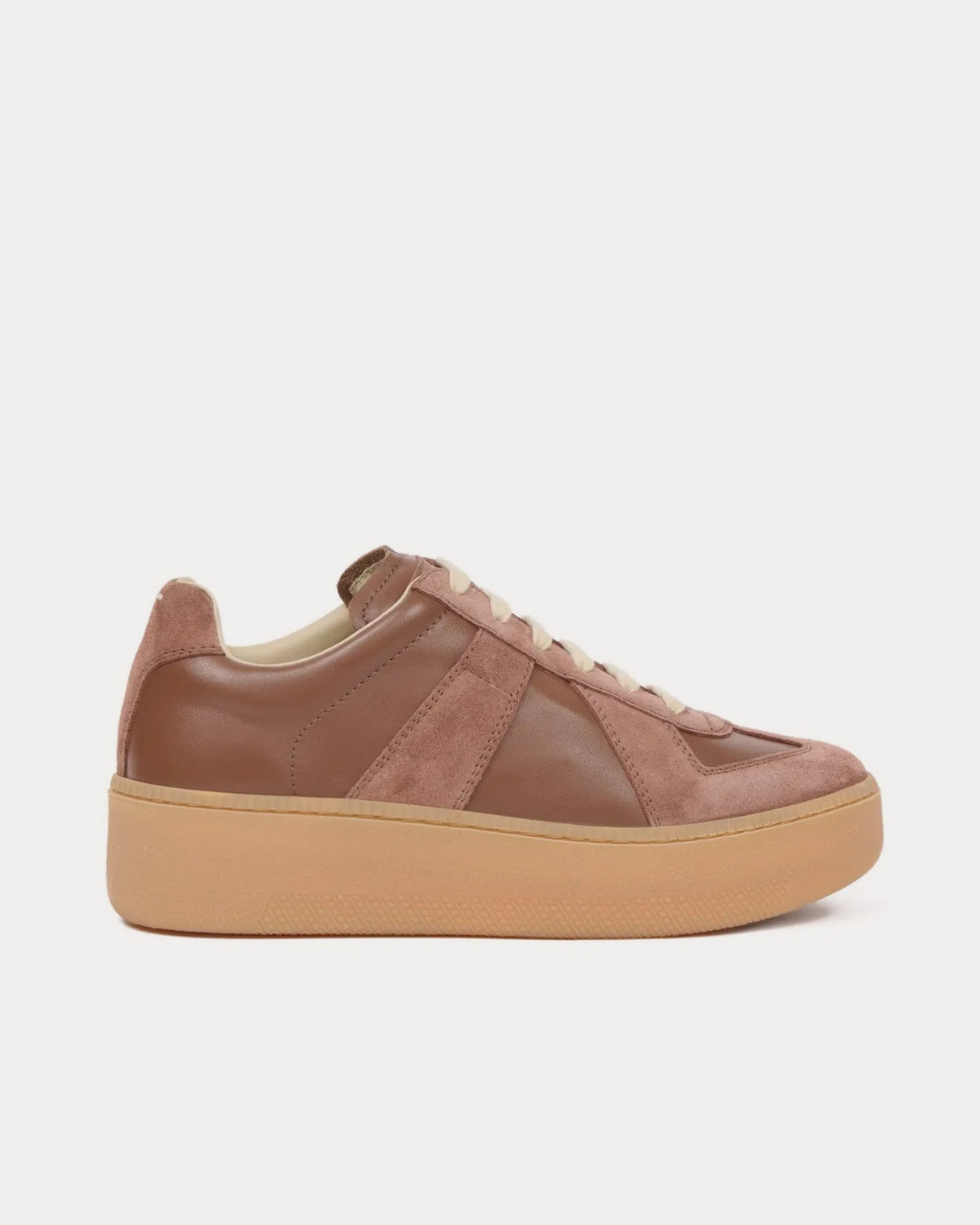 Replica Wedge Adobe Brown Low Top Sneakers
