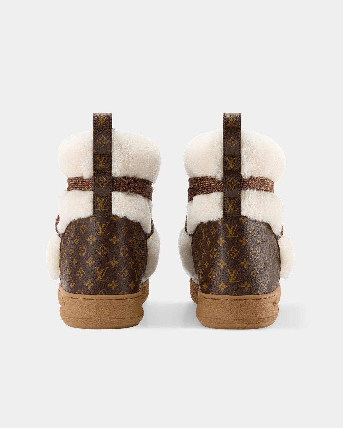 LV Cloud Lace-Up Beige Ankle Boots