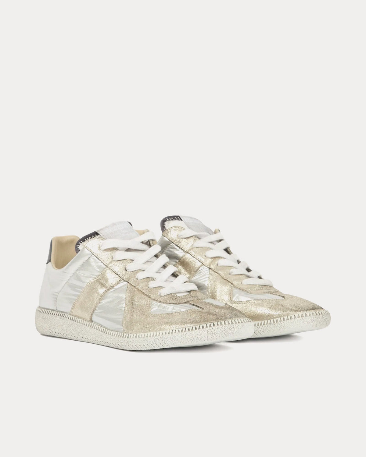 Replica Iridescent Silver Low Top Sneakers