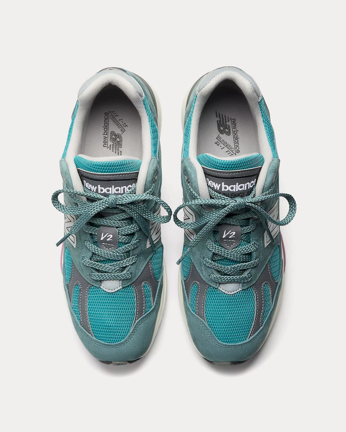 Made in UK 991v2 'Retro Pop' Porcelain Green / Trooper / Silver Low Top Sneakers