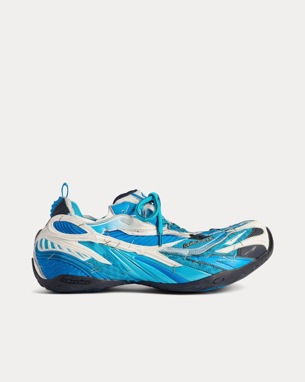 Soleless Blue / White / Silver Low Top Sneakers