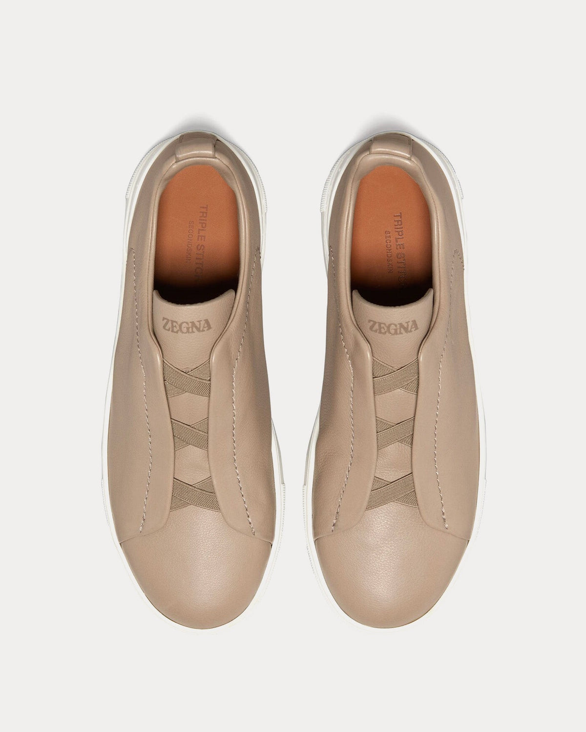 Triple Stitch Secondskin Light Taupe Slip On Sneakers