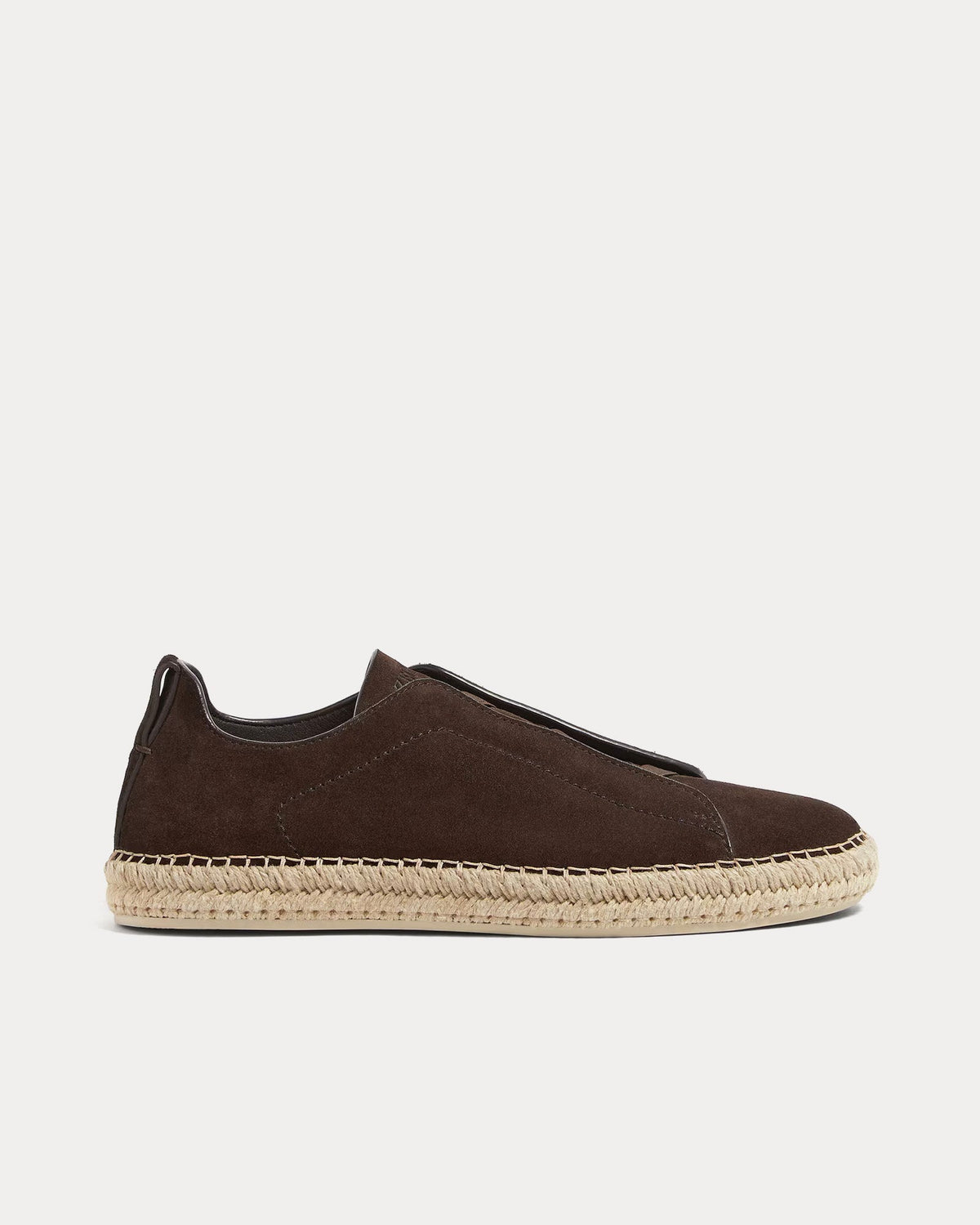 Triple Stitch Suede Dark Brown Espadrilles