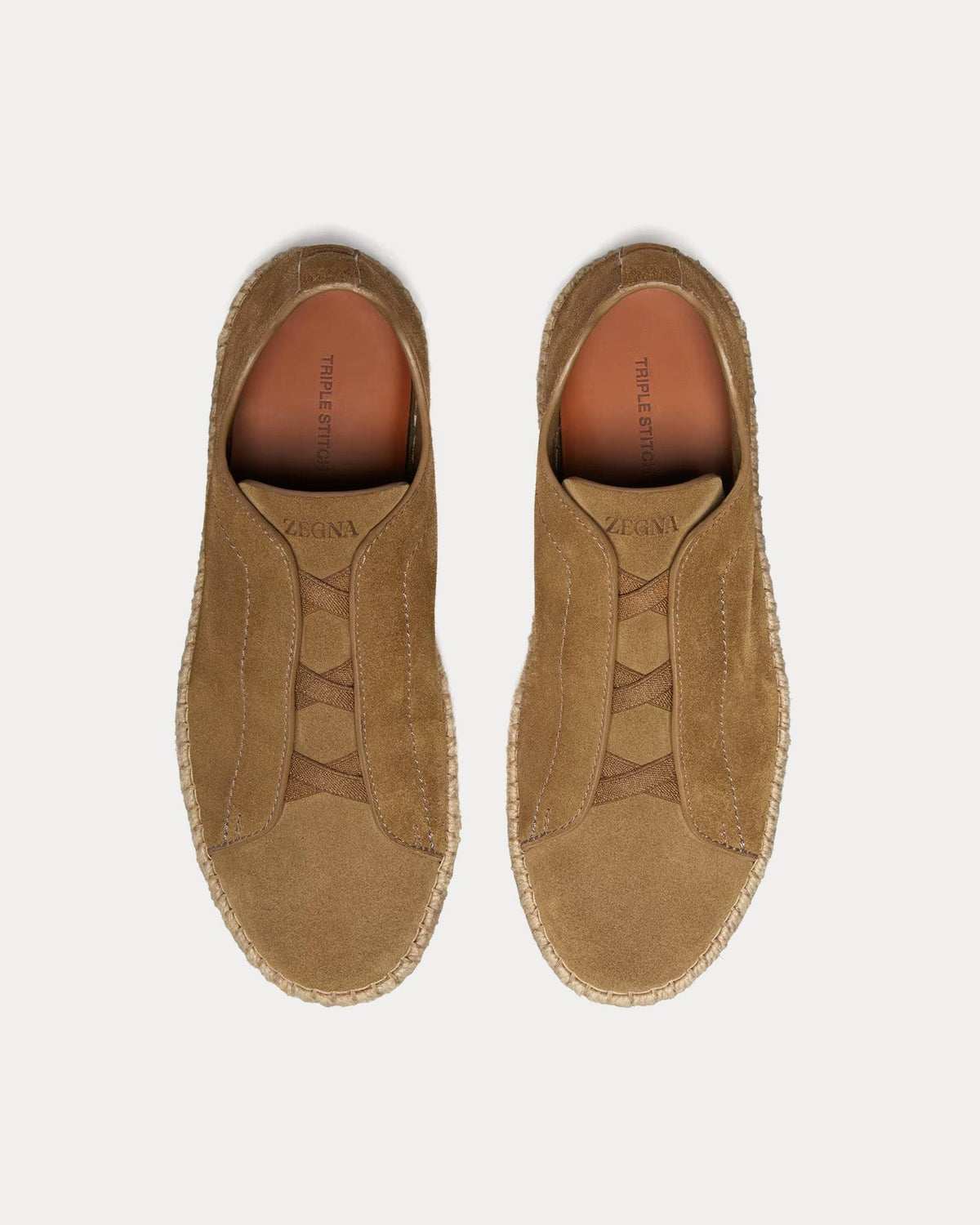 Triple Stitch Suede Olive Green Espadrilles