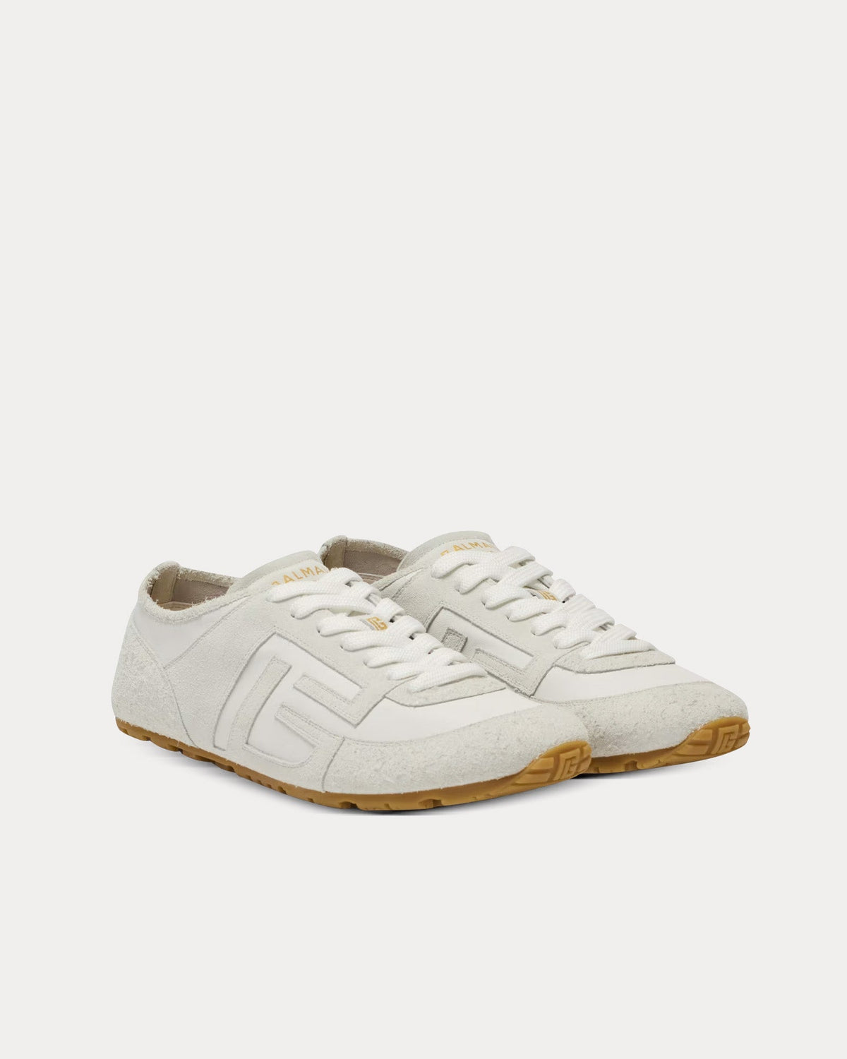 Racer 45 Lambskin & Suede White Low Top Sneakers