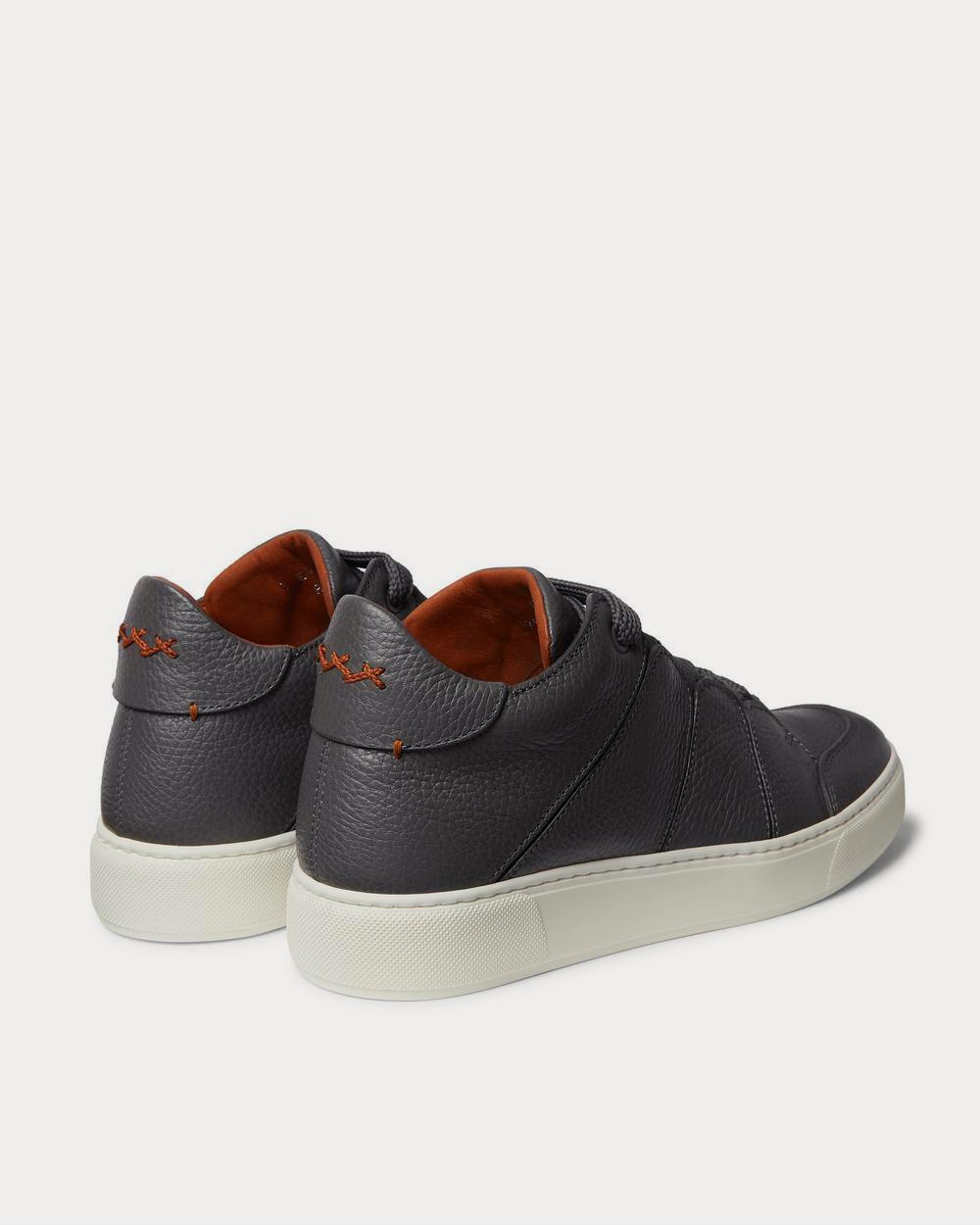 Full-Grain Leather Black low top sneakers