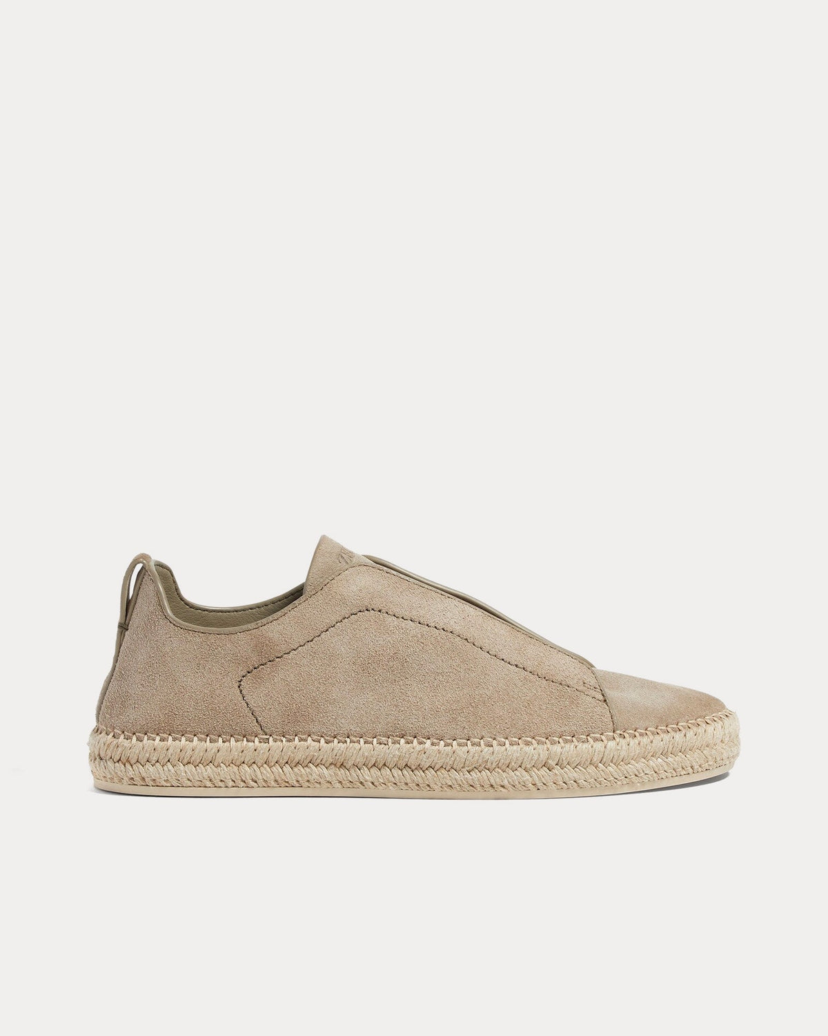 Triple Stitch Suede Beige Espadrilles