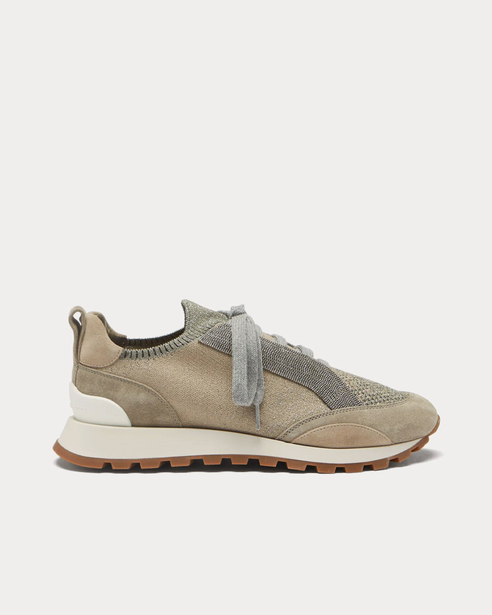 Monili-Chain Mesh Neutral Low Top Sneakers