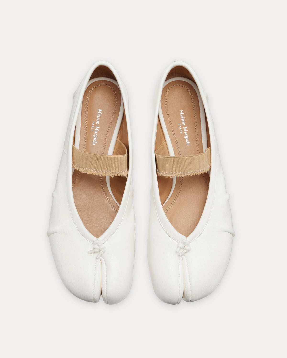 Tabi Elastic Band Ballerina Ivory White Flats