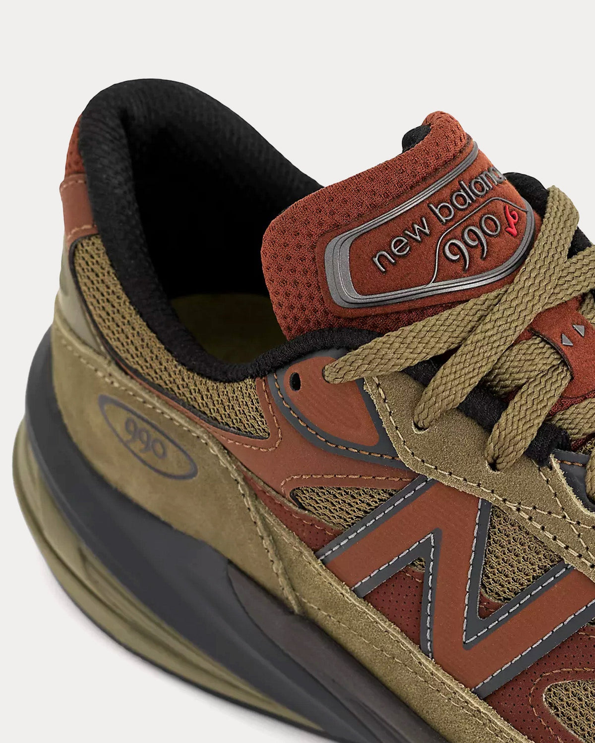 Made in USA 990v6 Dark Camo / Rich Oak / Black Cement Low Top Sneakers