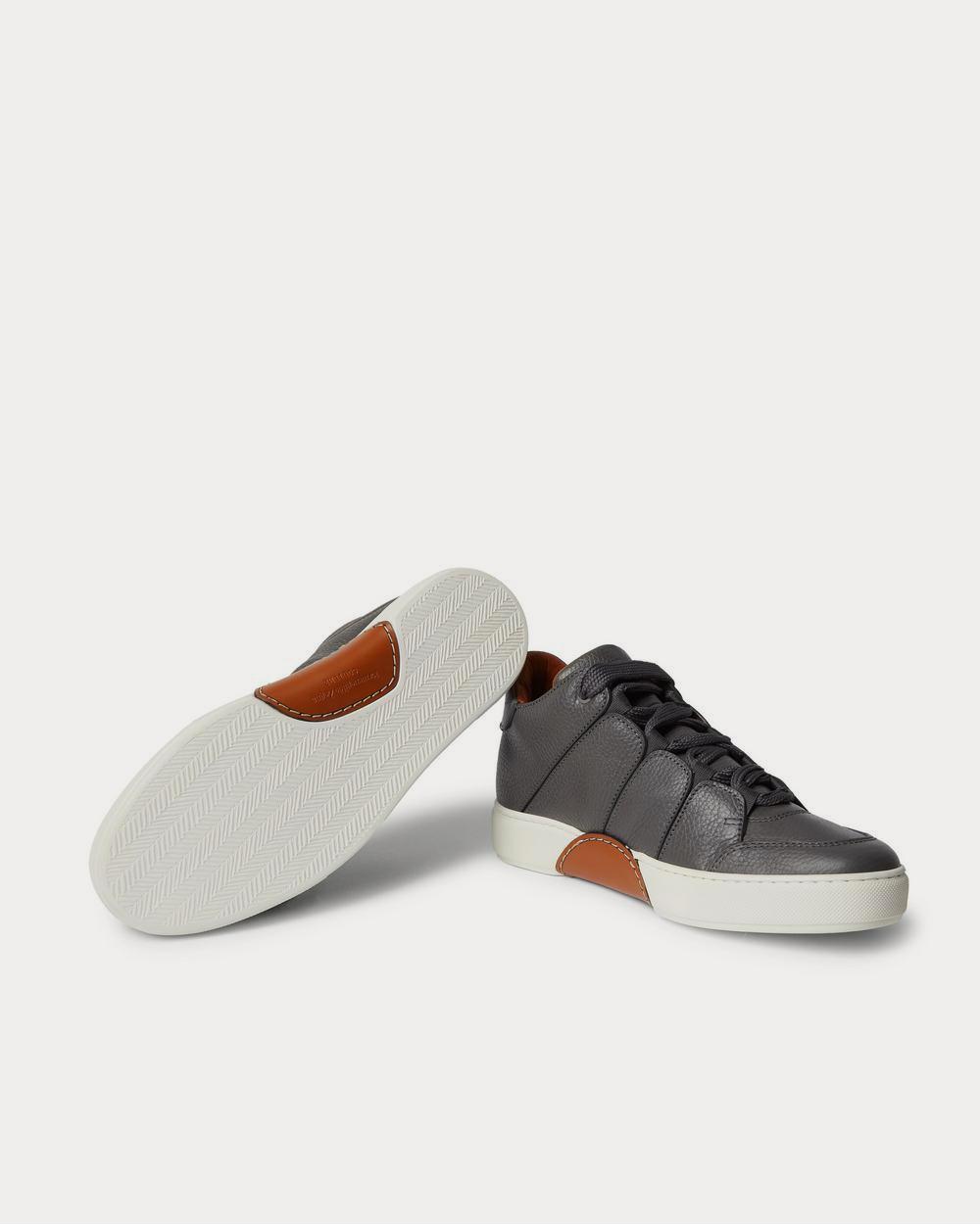 Full-Grain Leather Black low top sneakers