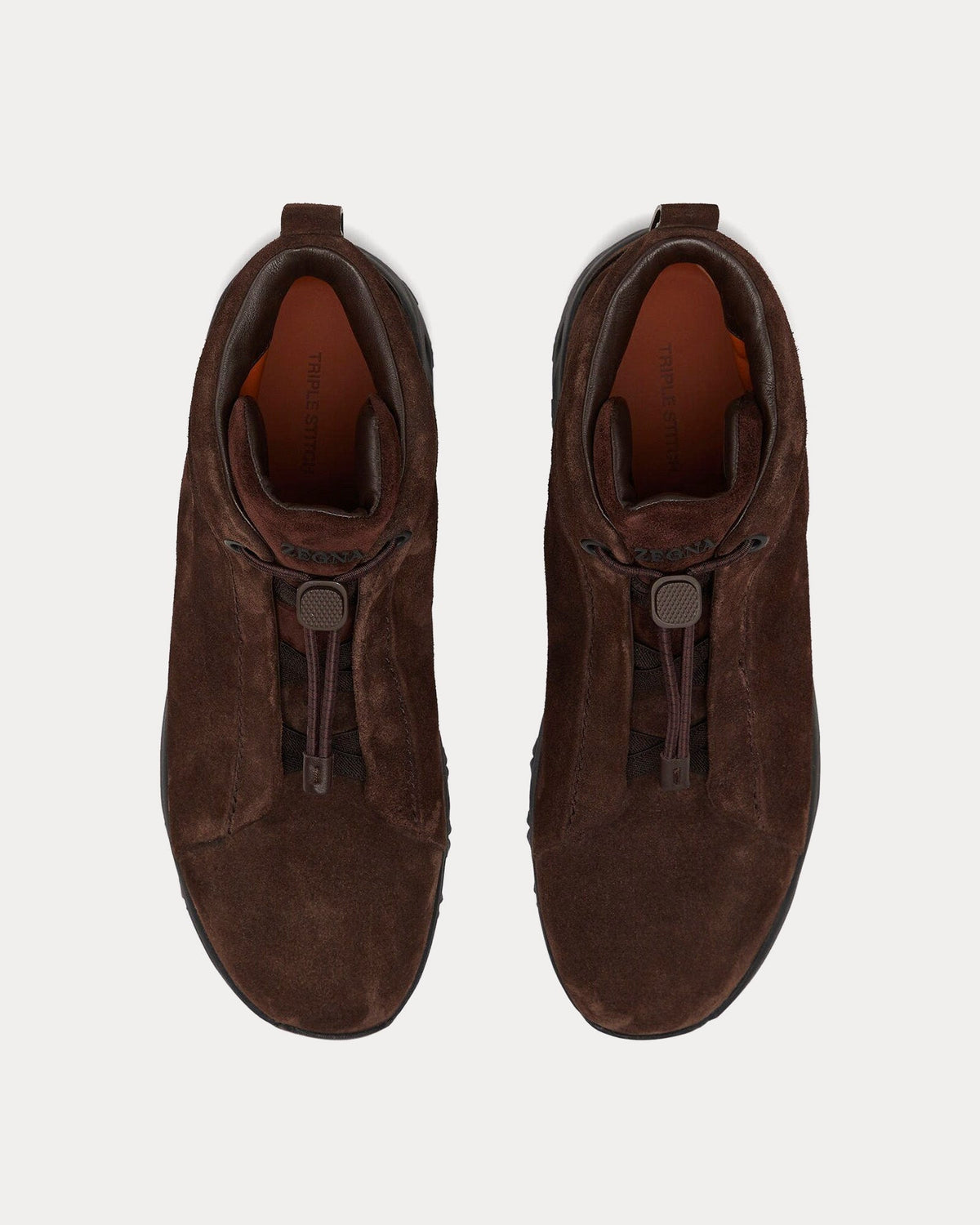 Triple Stitch Vetta Suede Dark Brown High Top Sneakers