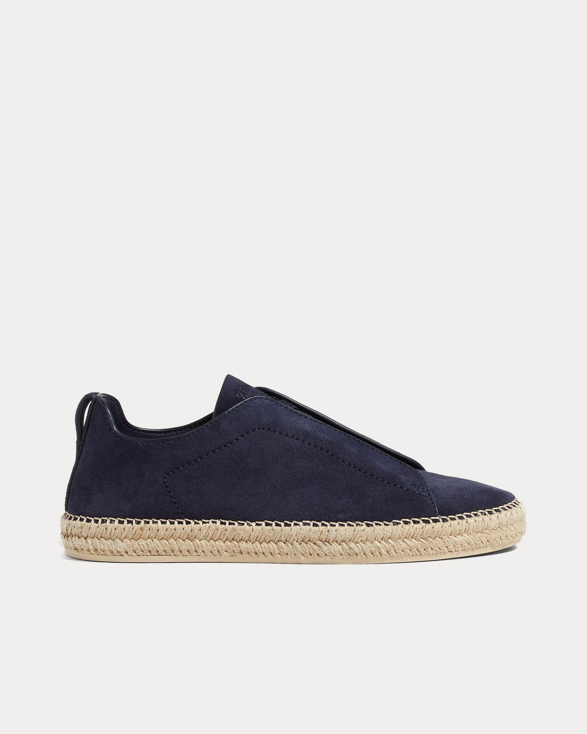 Triple Stitch Suede Dark Blue Espadrilles
