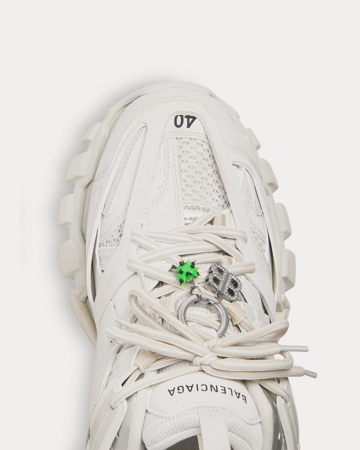 Track with Charms White Low Top Sneakers